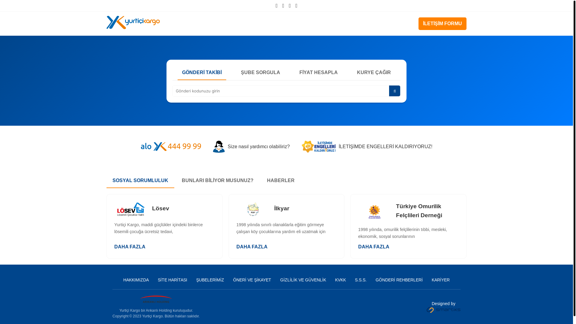 website screenshot of https://kargotakipyurtici.com/