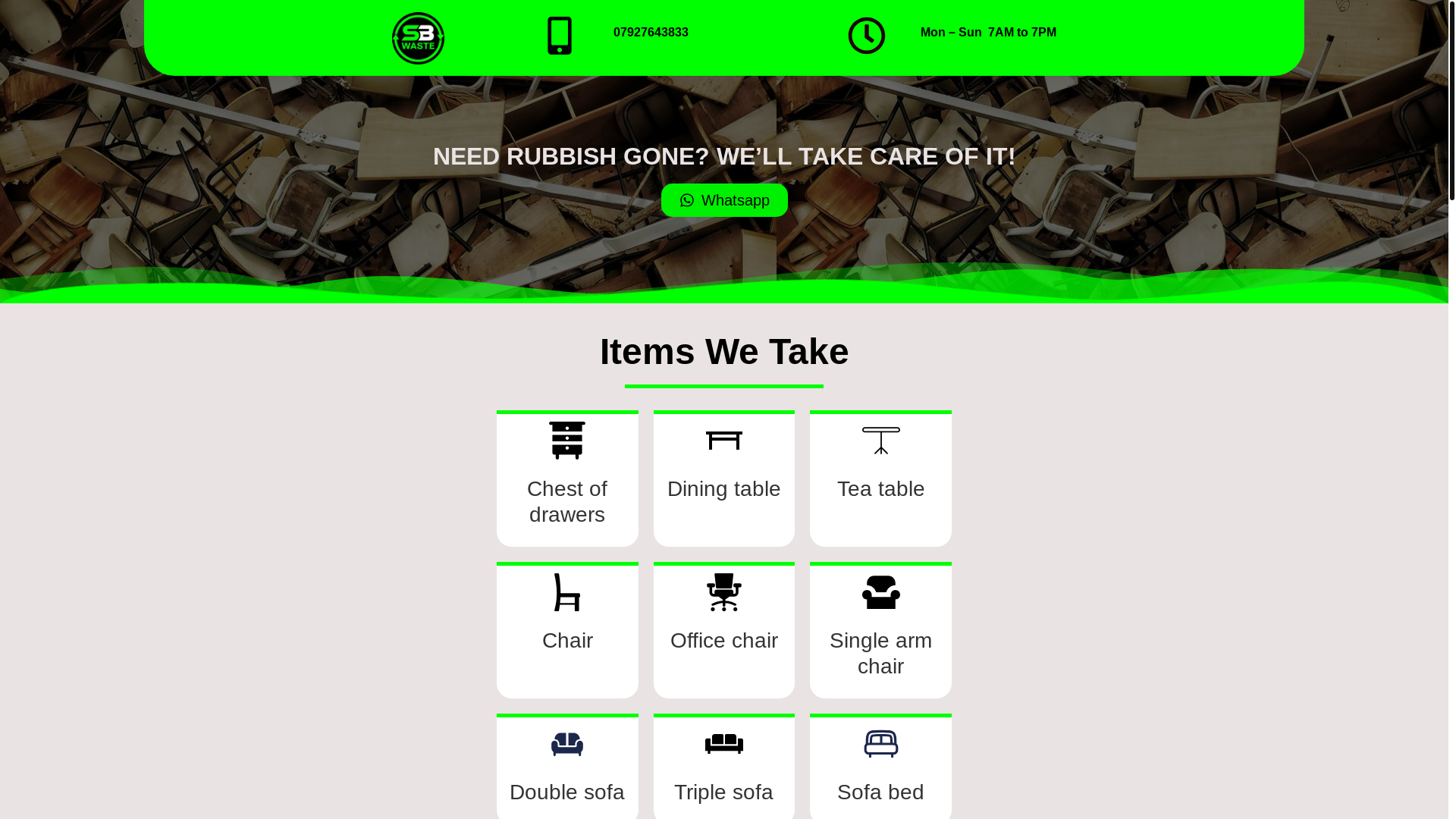 website screenshot of https://sb-waste.com/
