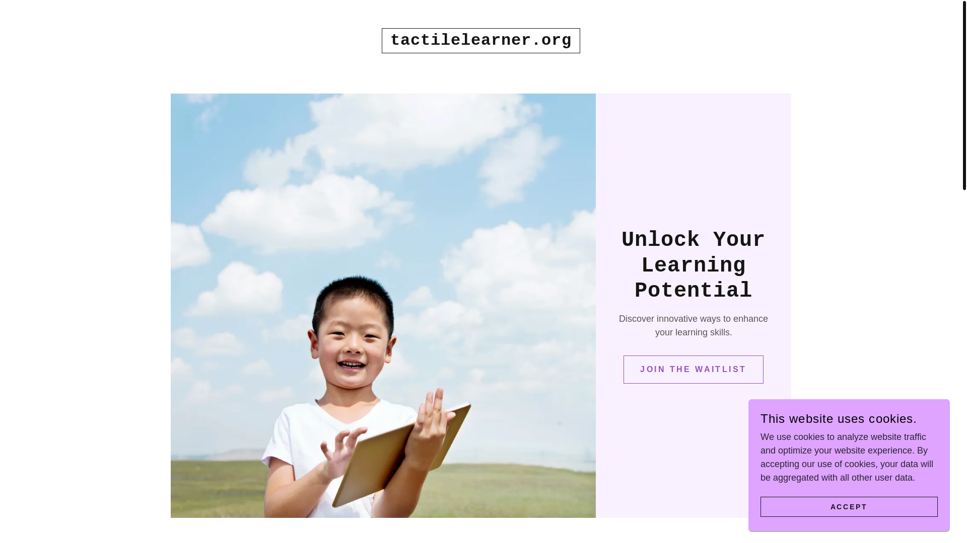 website screenshot of https://tactilelearner.org/