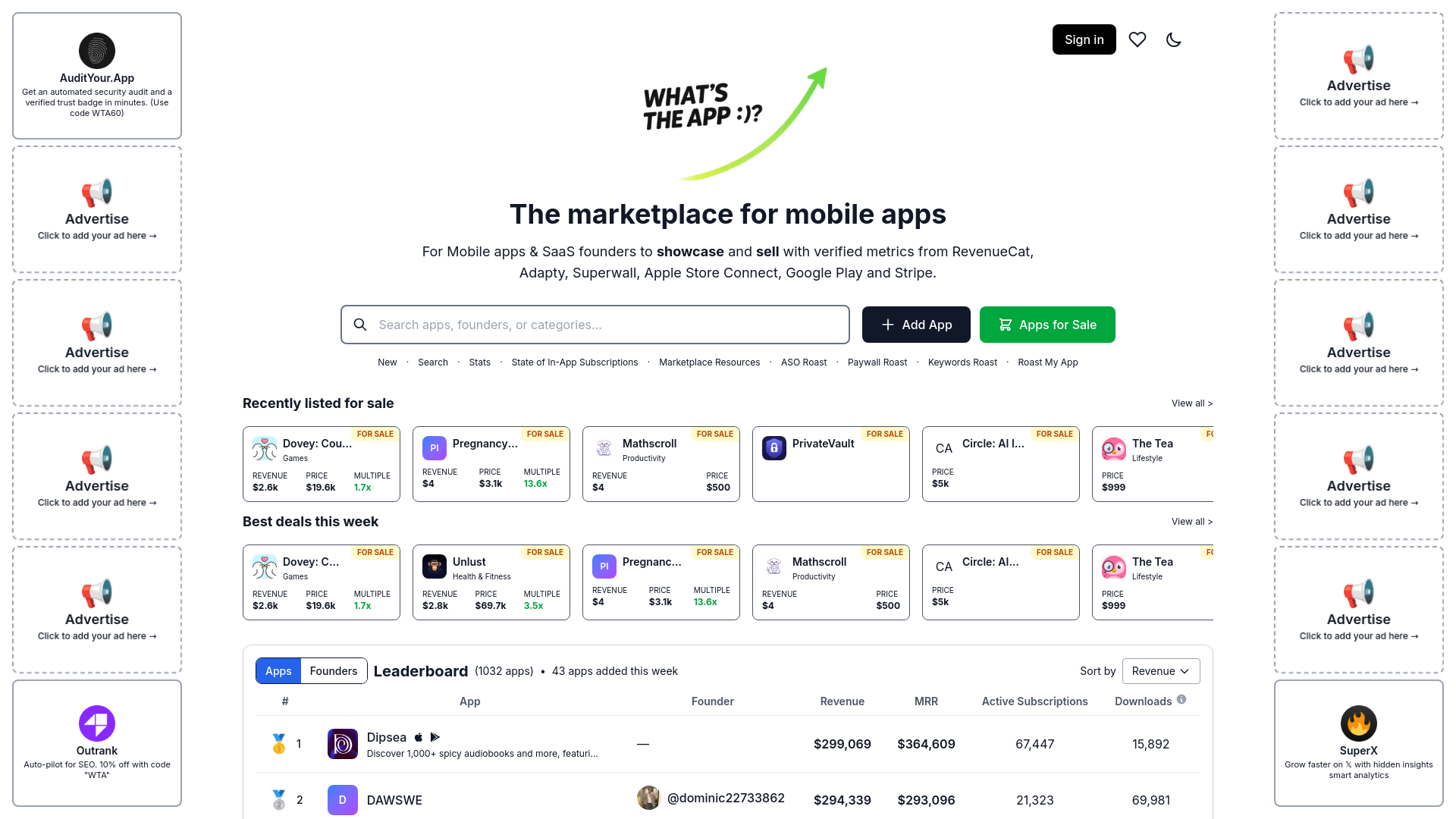 website screenshot of https://autowhatstheapp.com/
