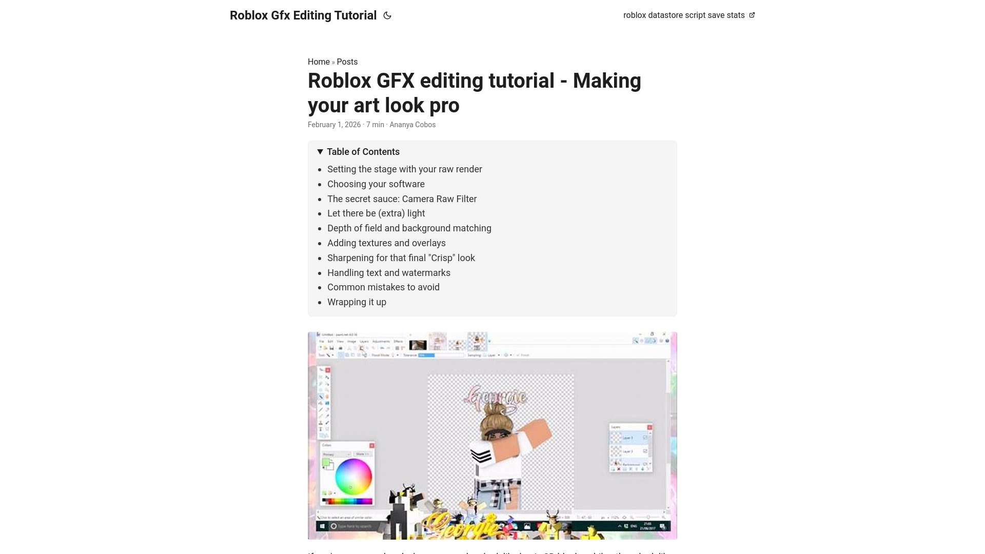 website screenshot of https://roblox-gfx-editing-tutorial.pages.dev/