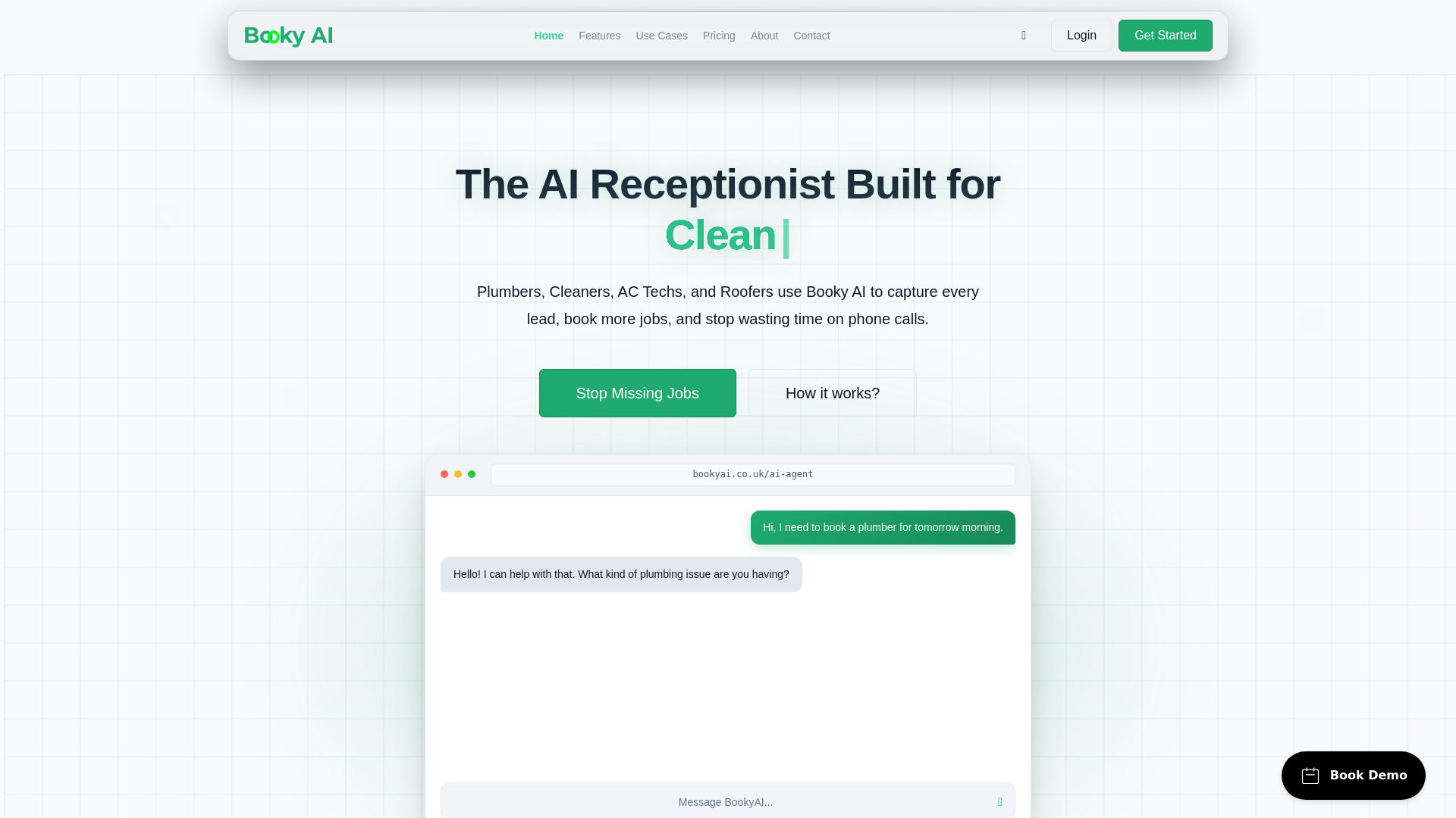 website screenshot of https://booky-ai.com/