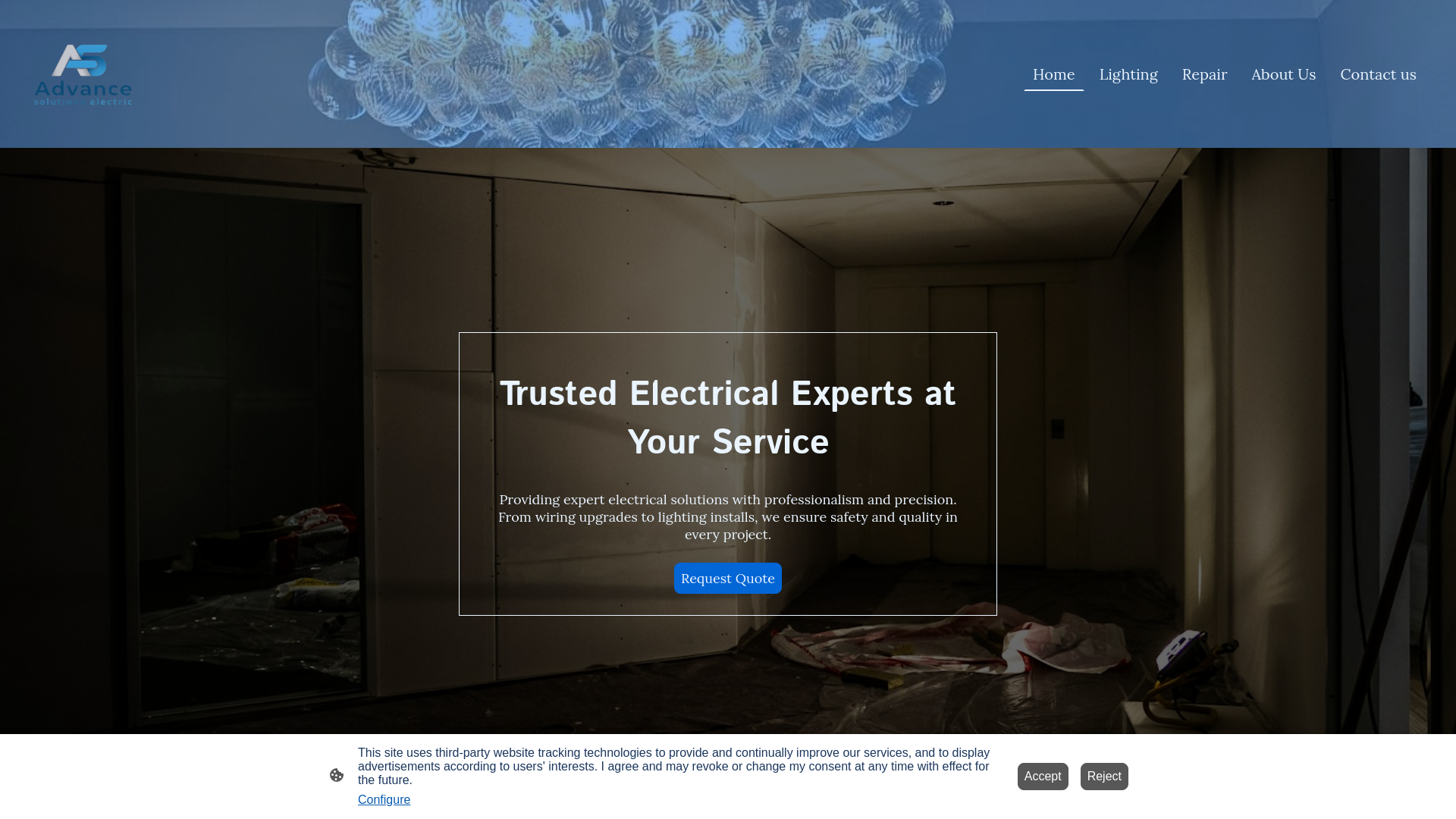 website screenshot of https://advancedsolutionselectric.com/