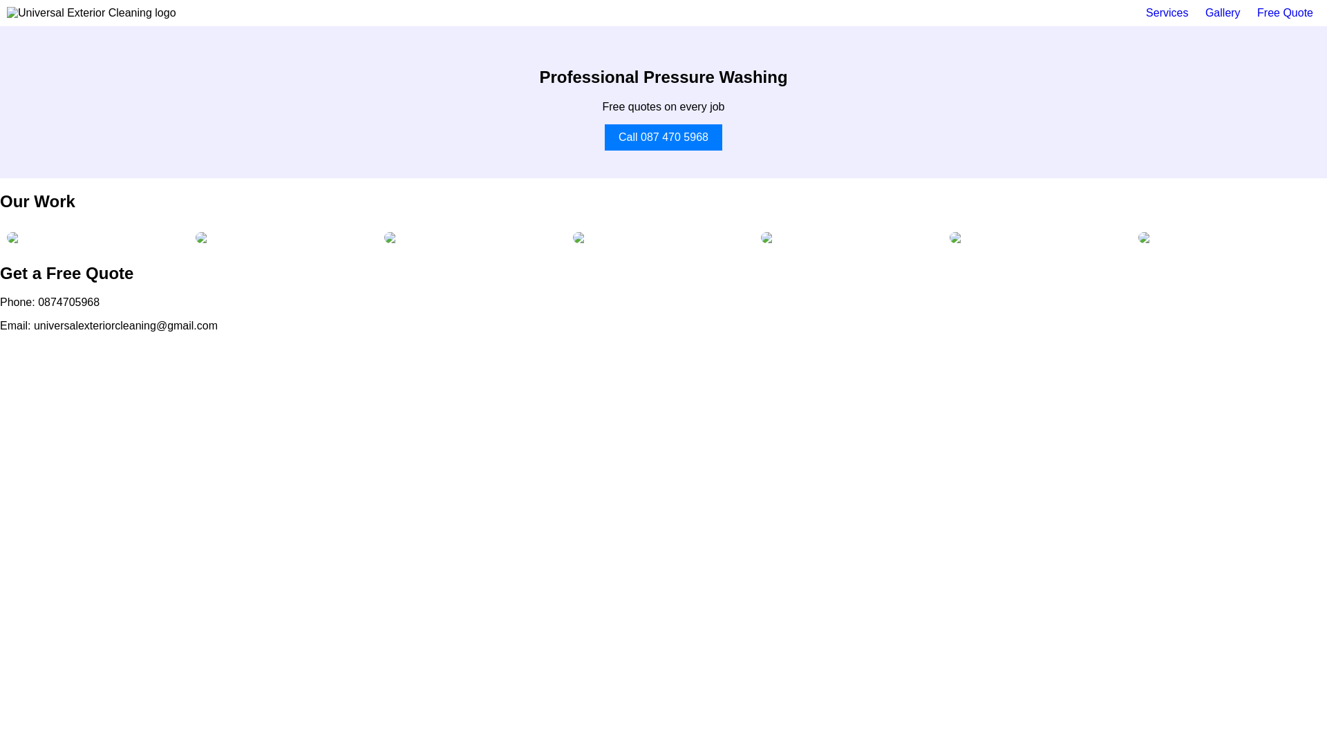 website screenshot of https://universalexteriorcleaning3.pages.dev/