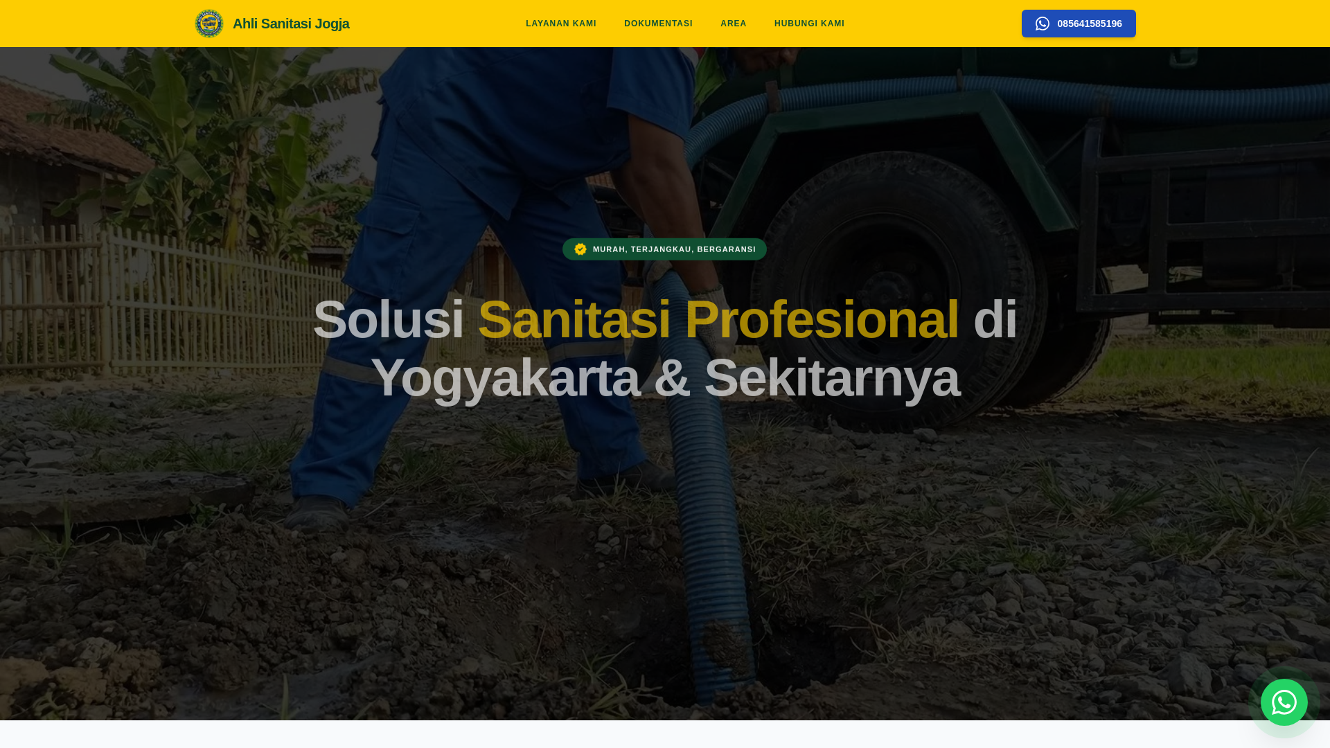 website screenshot of https://ahlisanitasijogja.web.id