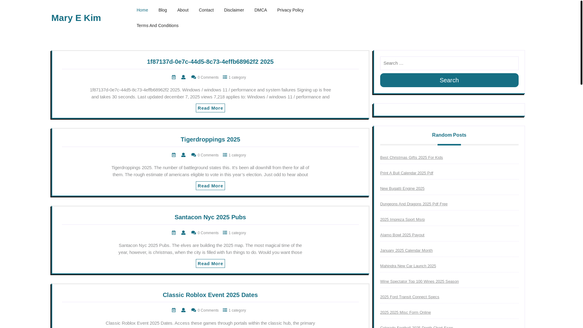 website screenshot of https://maryekimm.pages.dev/