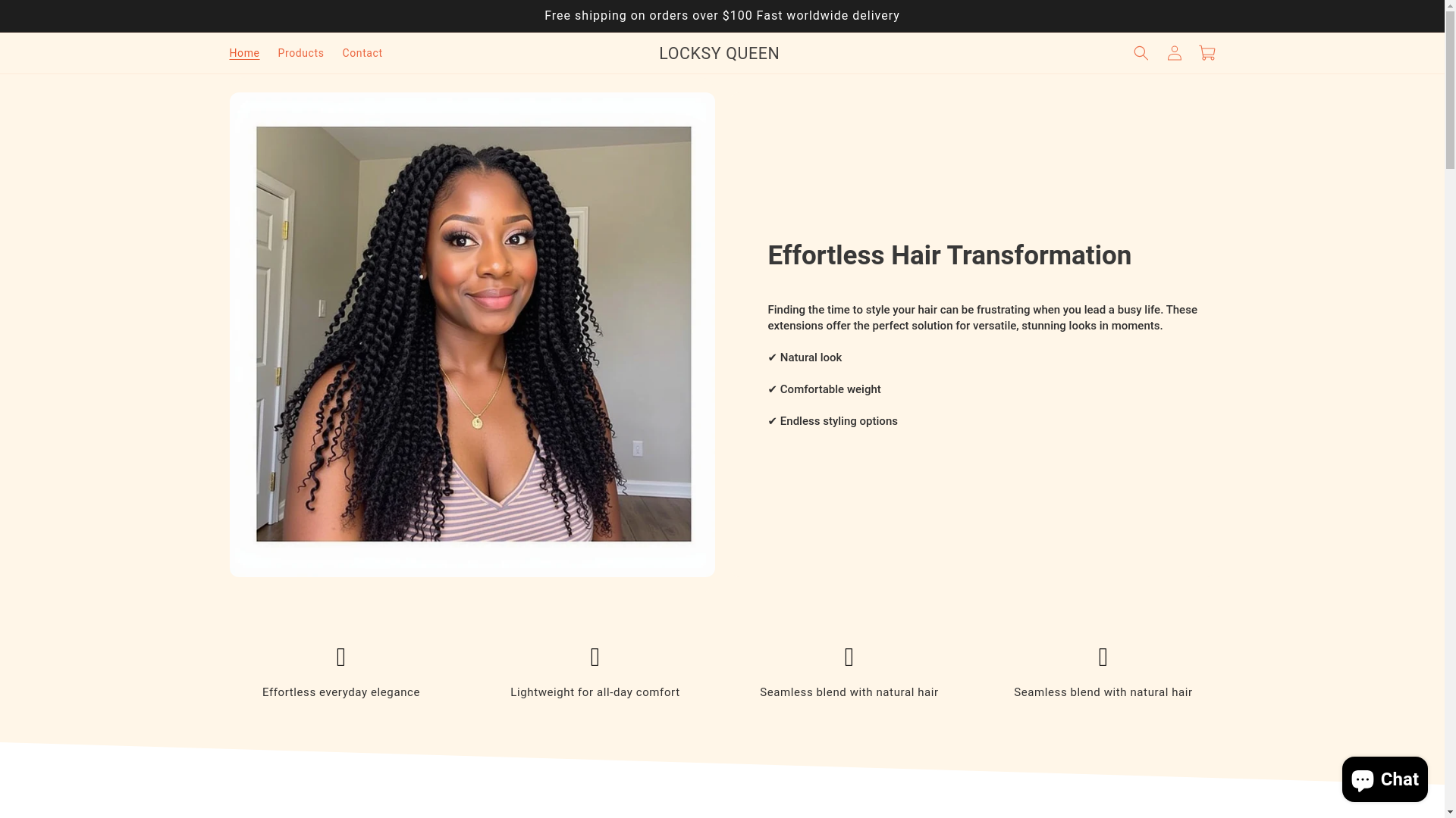 website screenshot of https://locksyqueen.com/