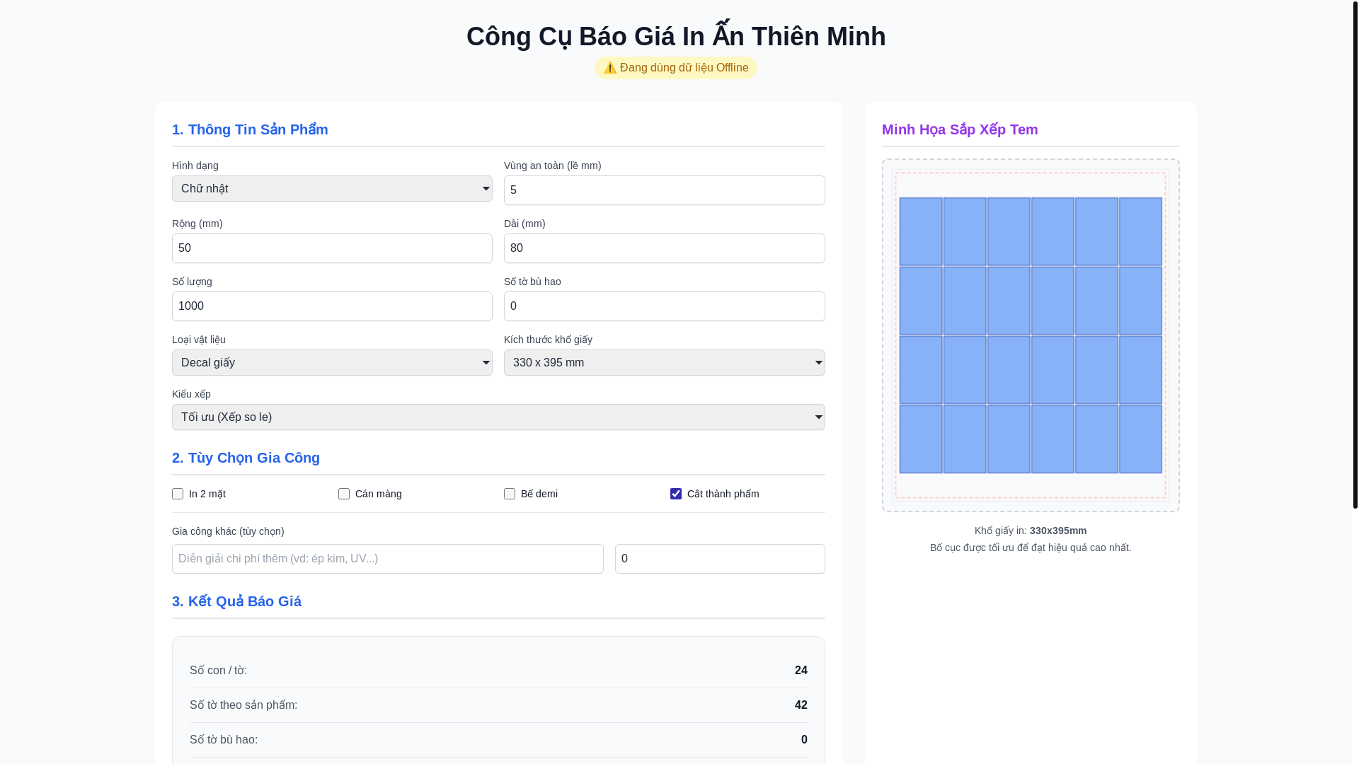 website screenshot of https://thienminhprint.pages.dev/
