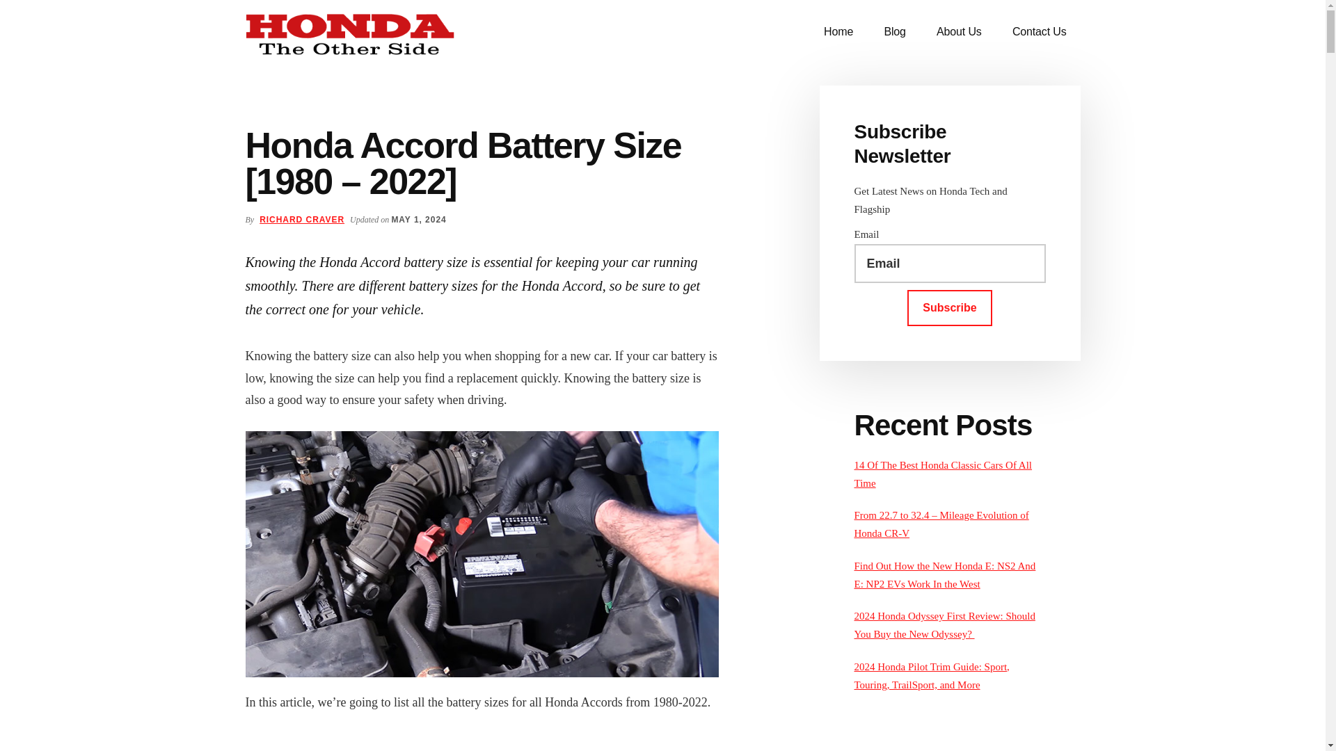 website screenshot of https://hondatheotherside.com/honda-accord-battery-size/