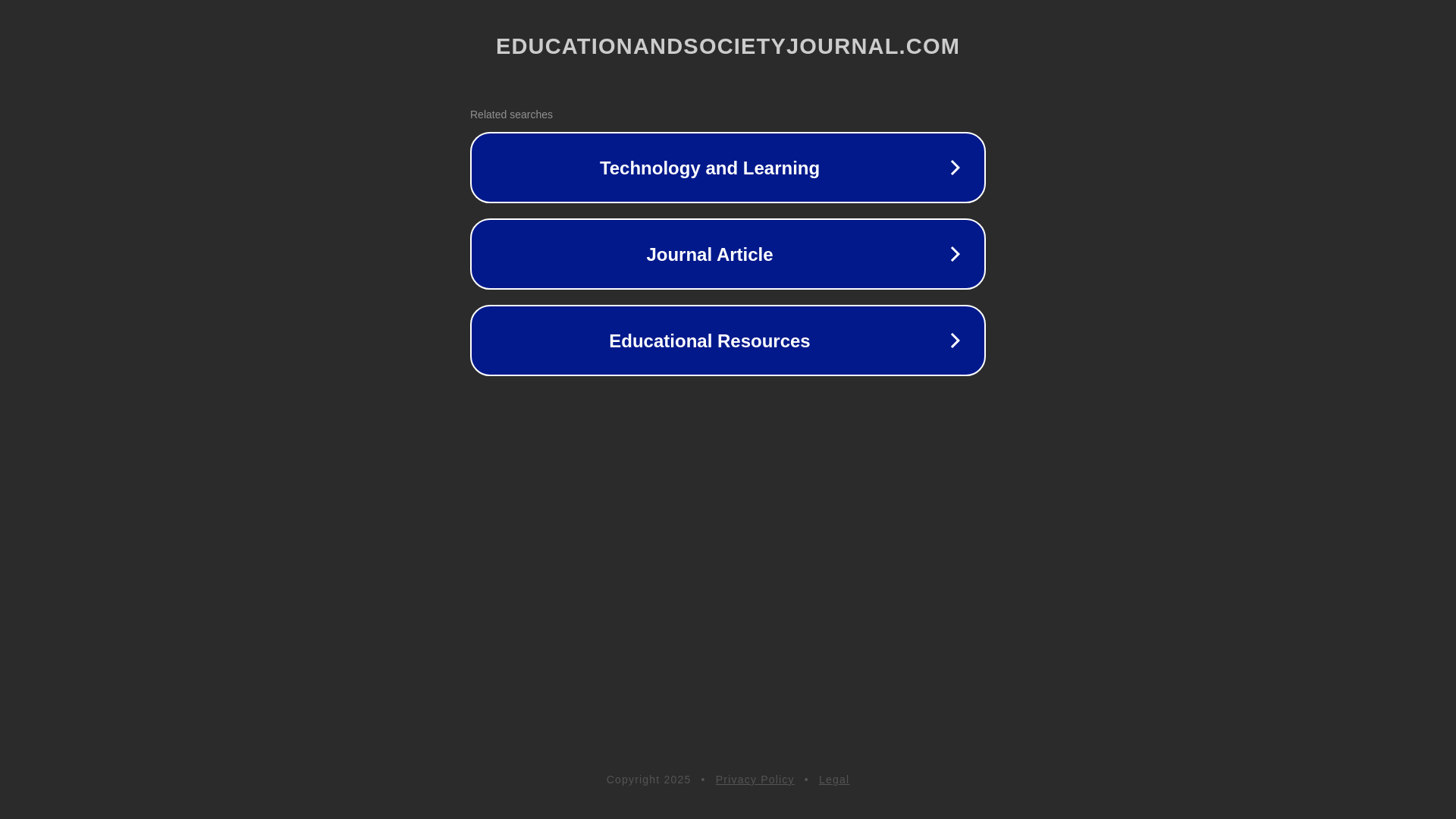 website screenshot of https://educationandsocietyjournal.com/