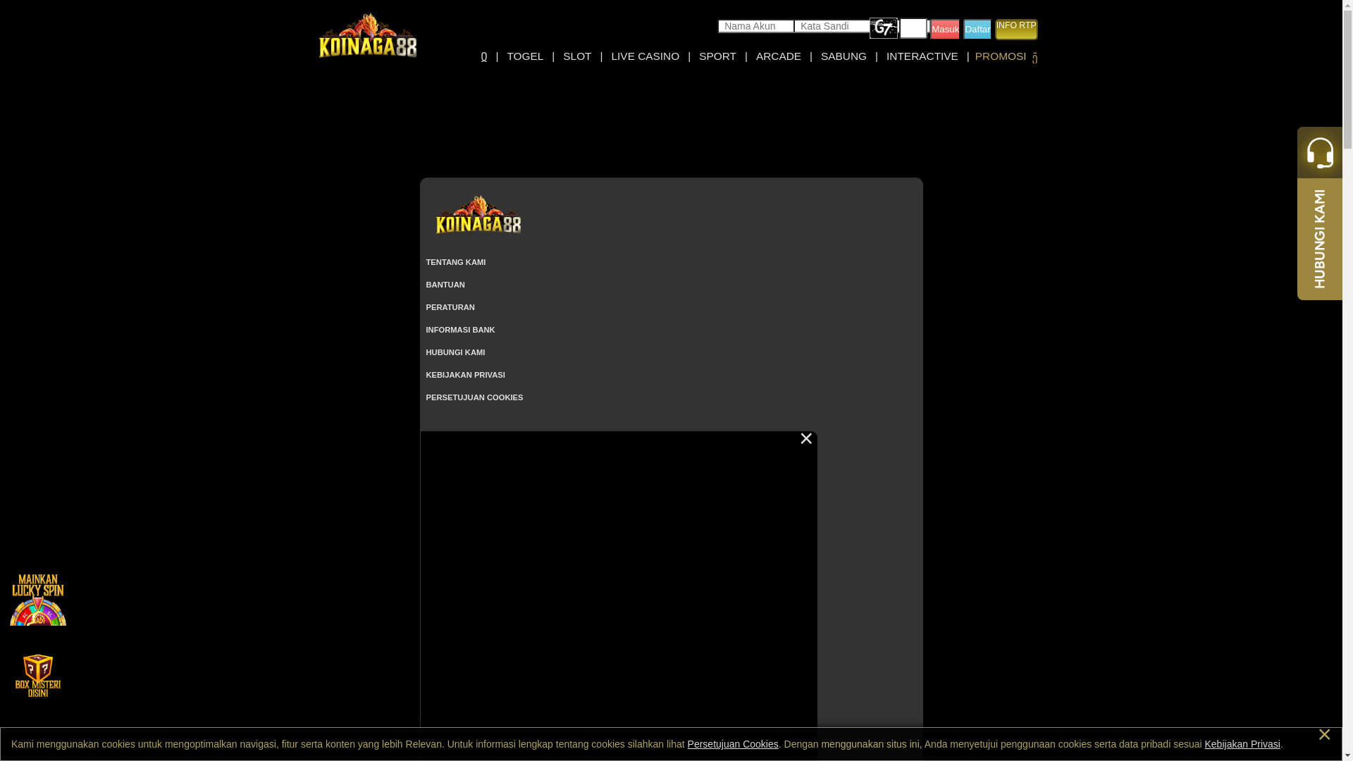 website screenshot of https://daftarkoinaga88.com/