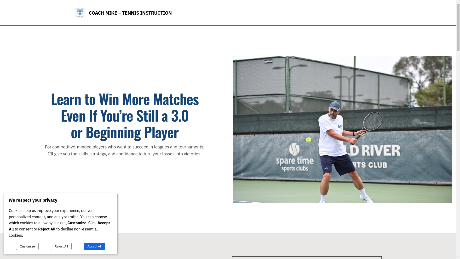 website screenshot of https://mike-tennis.com/