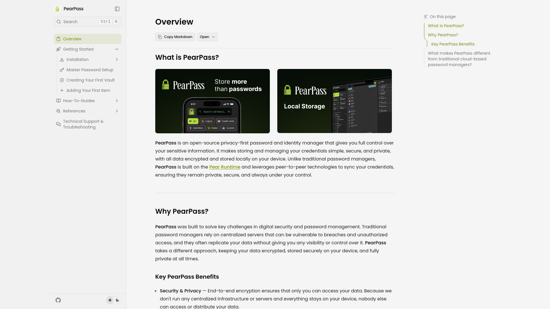 website screenshot of https://docs.pass.pears.com