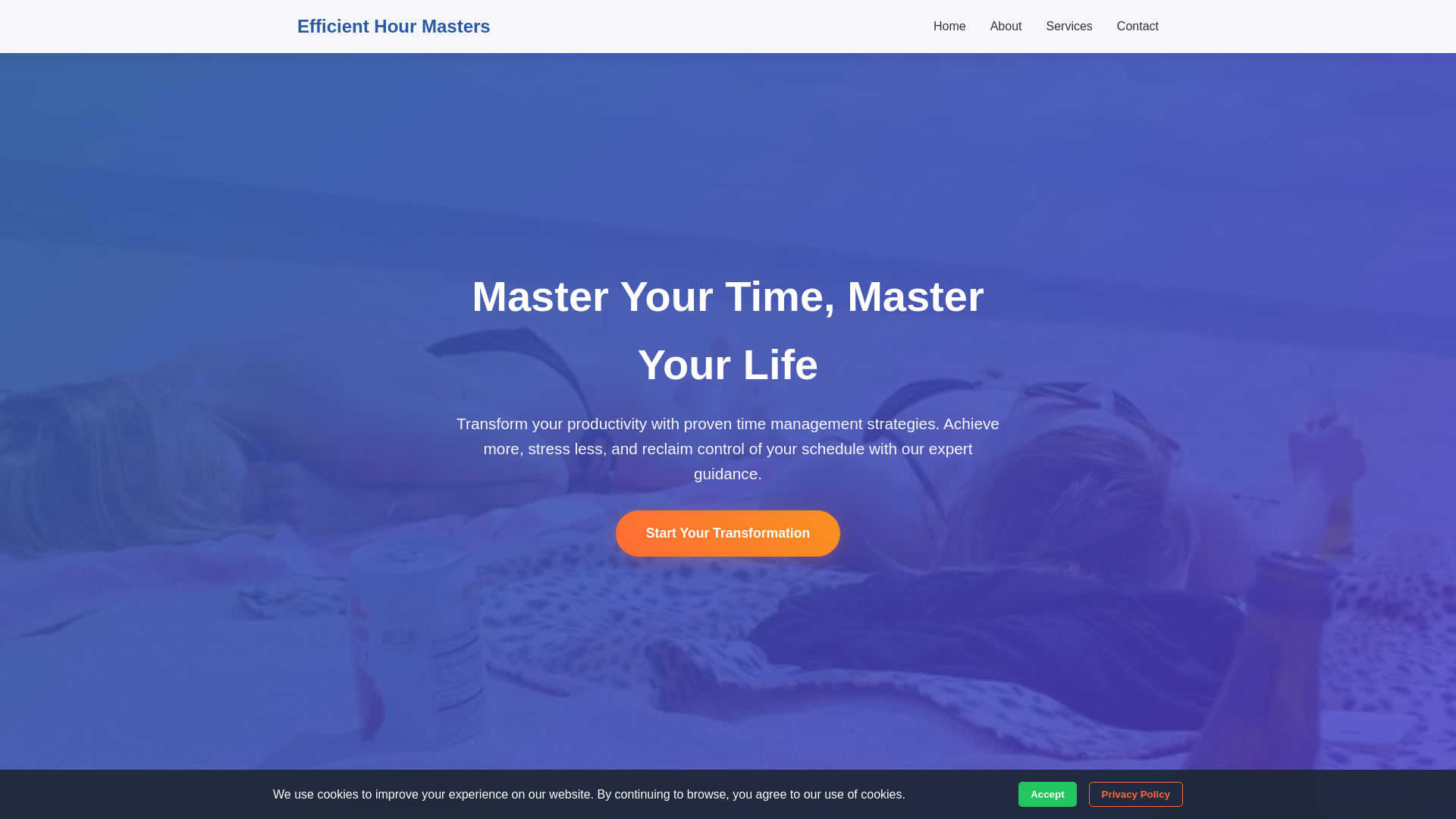 website screenshot of https://efficienthourmasters.shop/