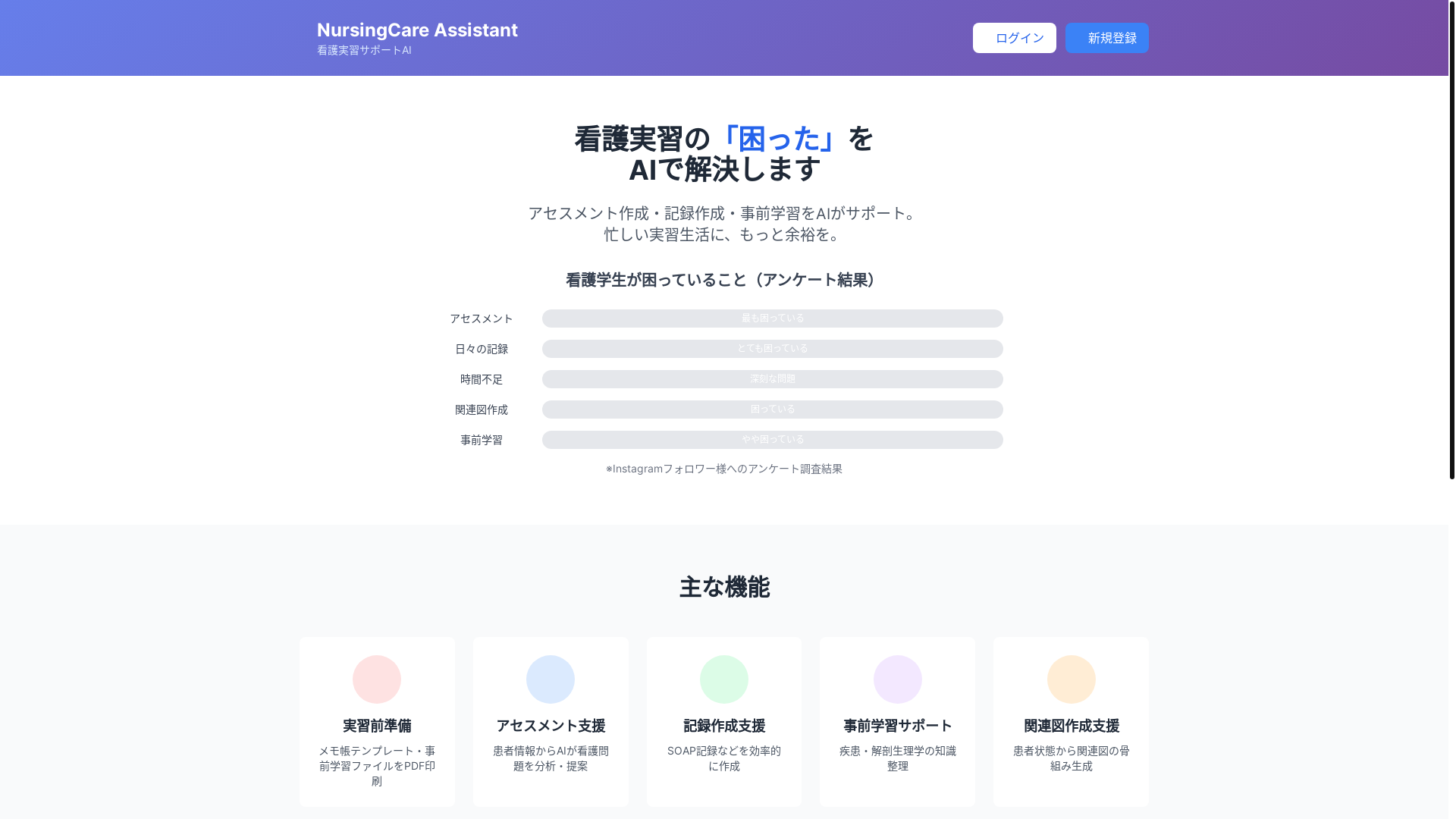 website screenshot of https://nursing-care-assistant.pages.dev/
