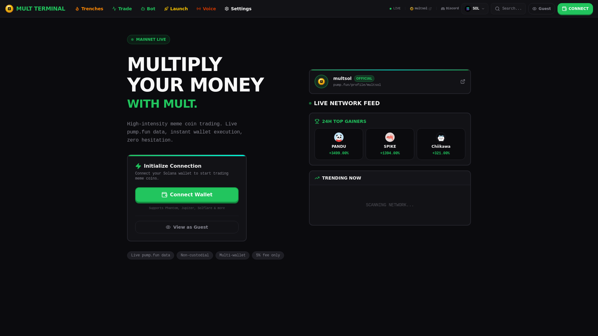 website screenshot of https://multsol.fun/