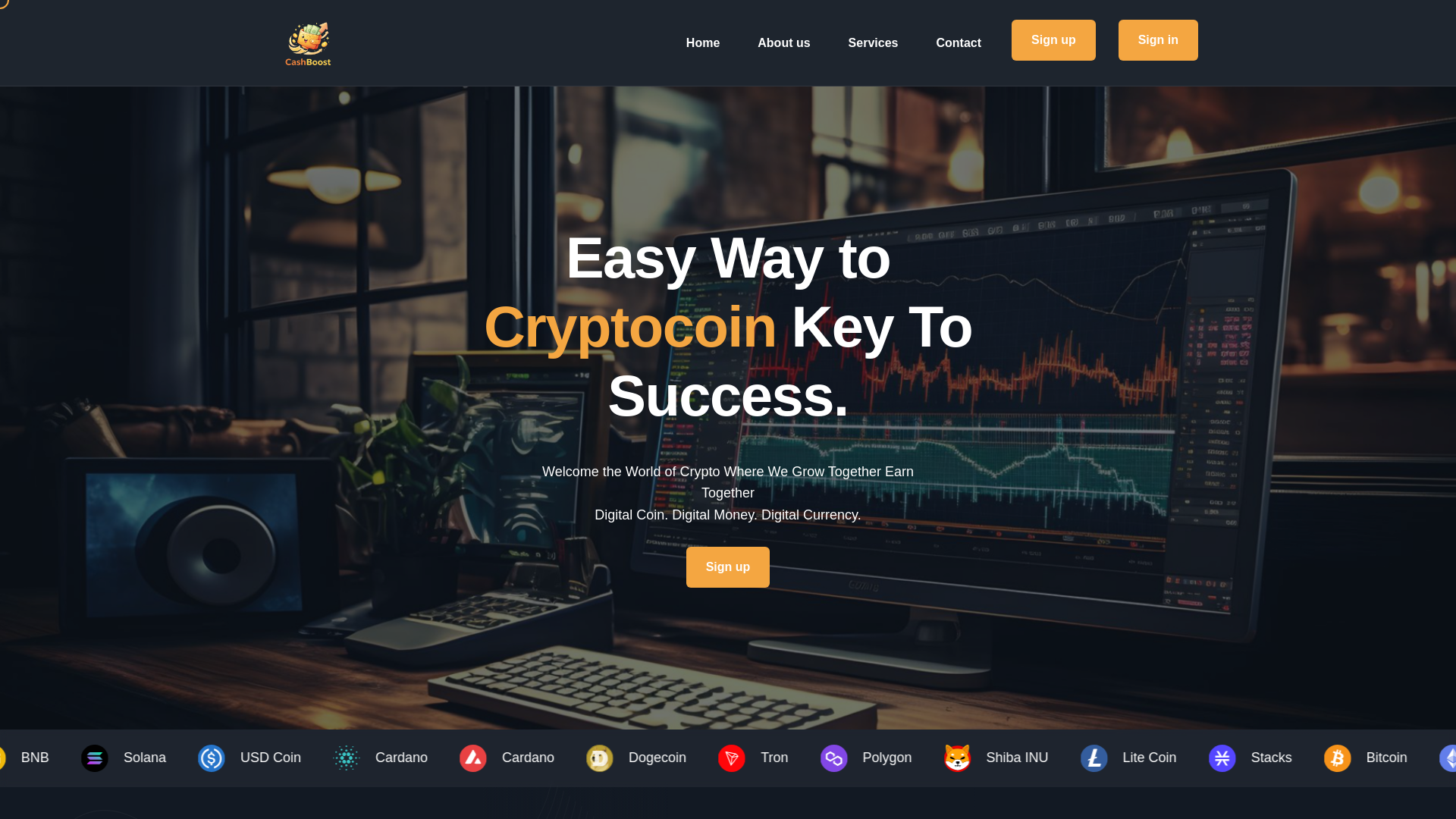 website screenshot of https://cashboost.live