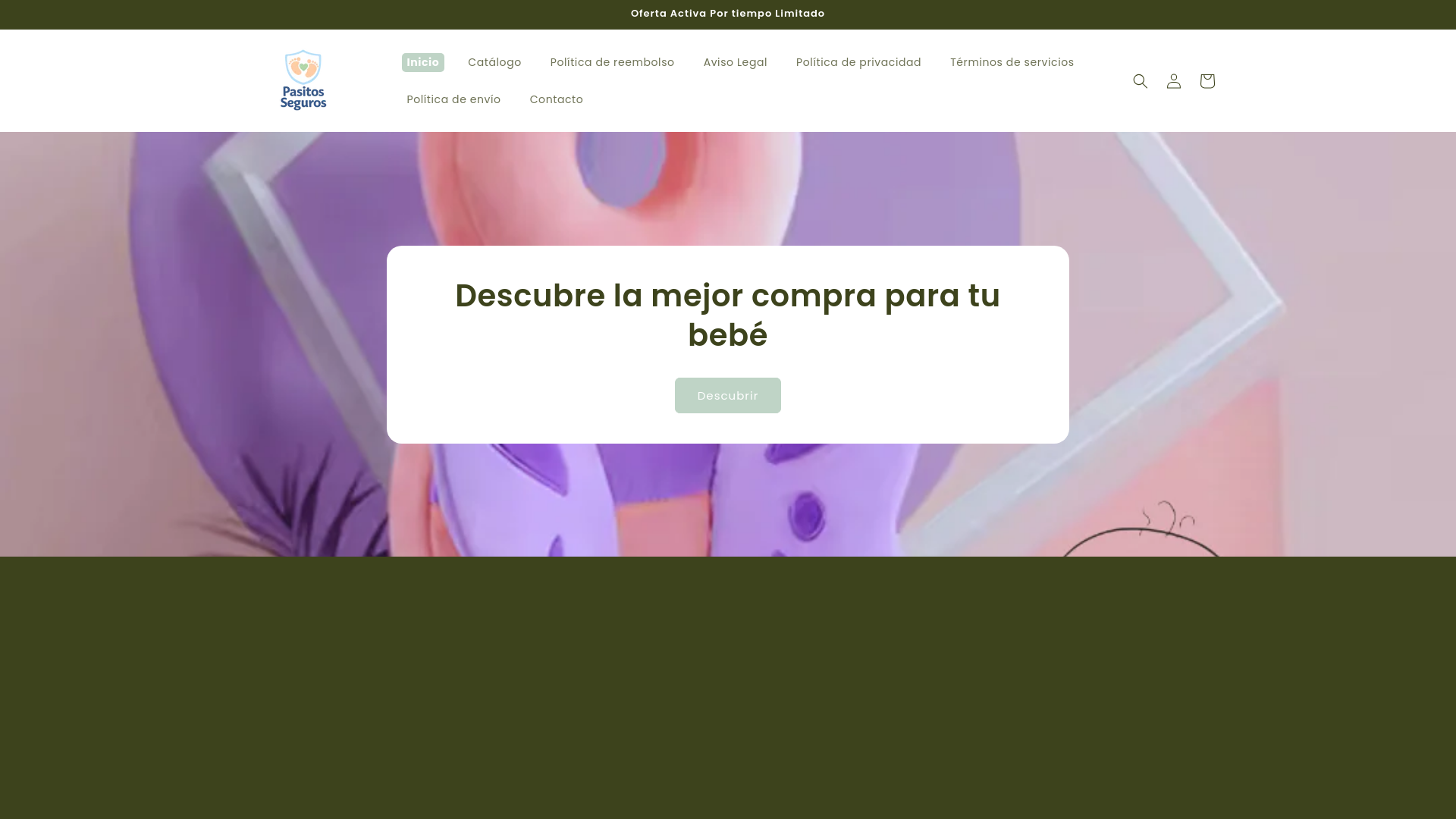 website screenshot of https://pasitosseguros.store/