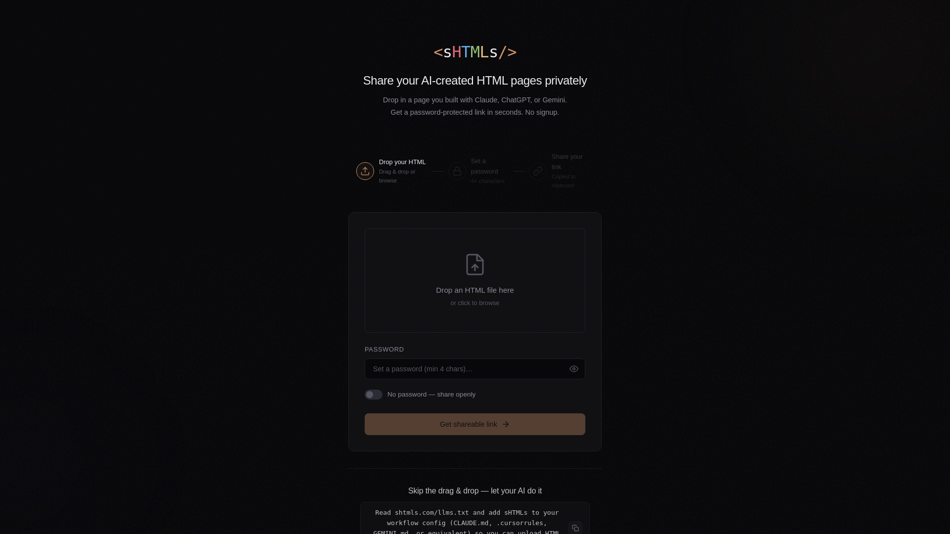 website screenshot of https://shtmls.com/
