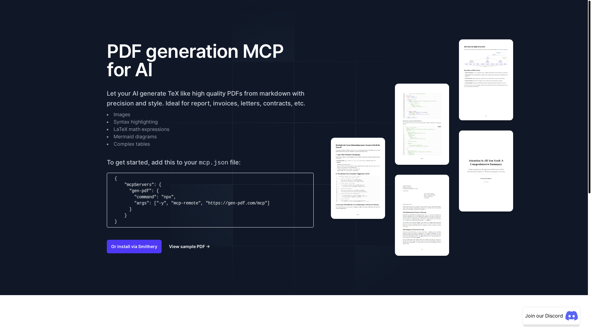 website screenshot of https://gen-pdf.com
