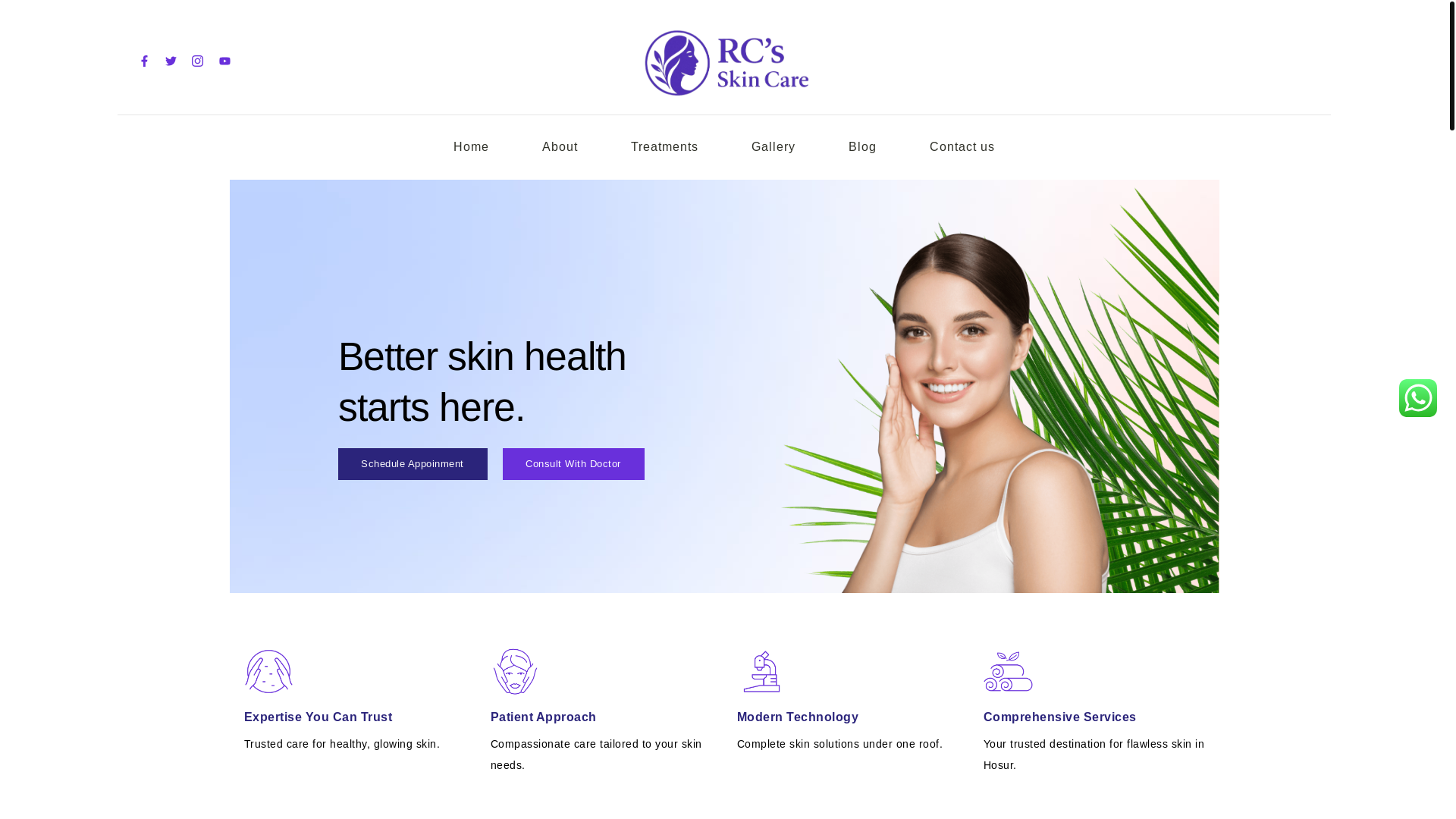 website screenshot of https://rcsskincare.in/