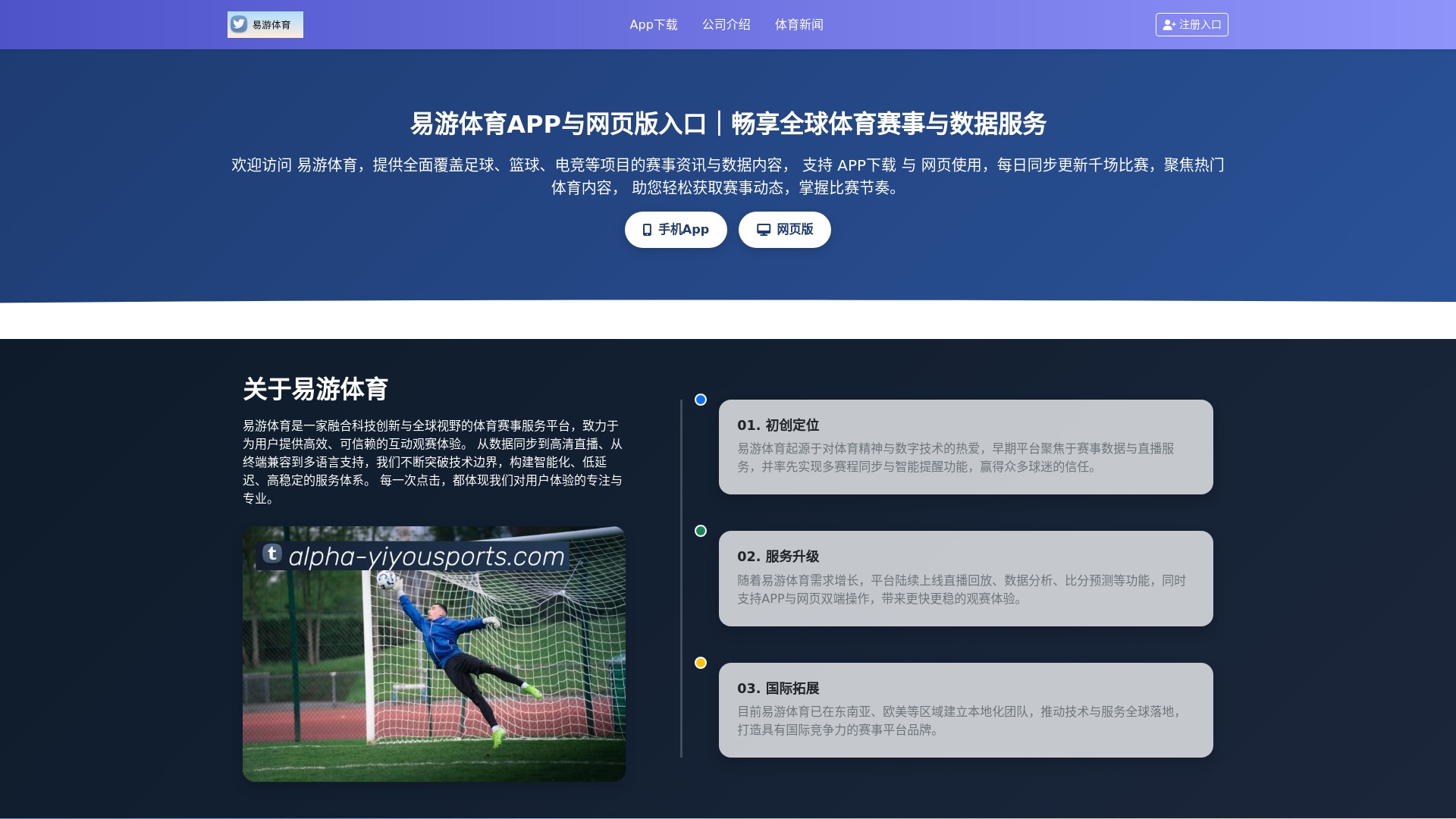 website screenshot of https://alpha-yiyousports.com/