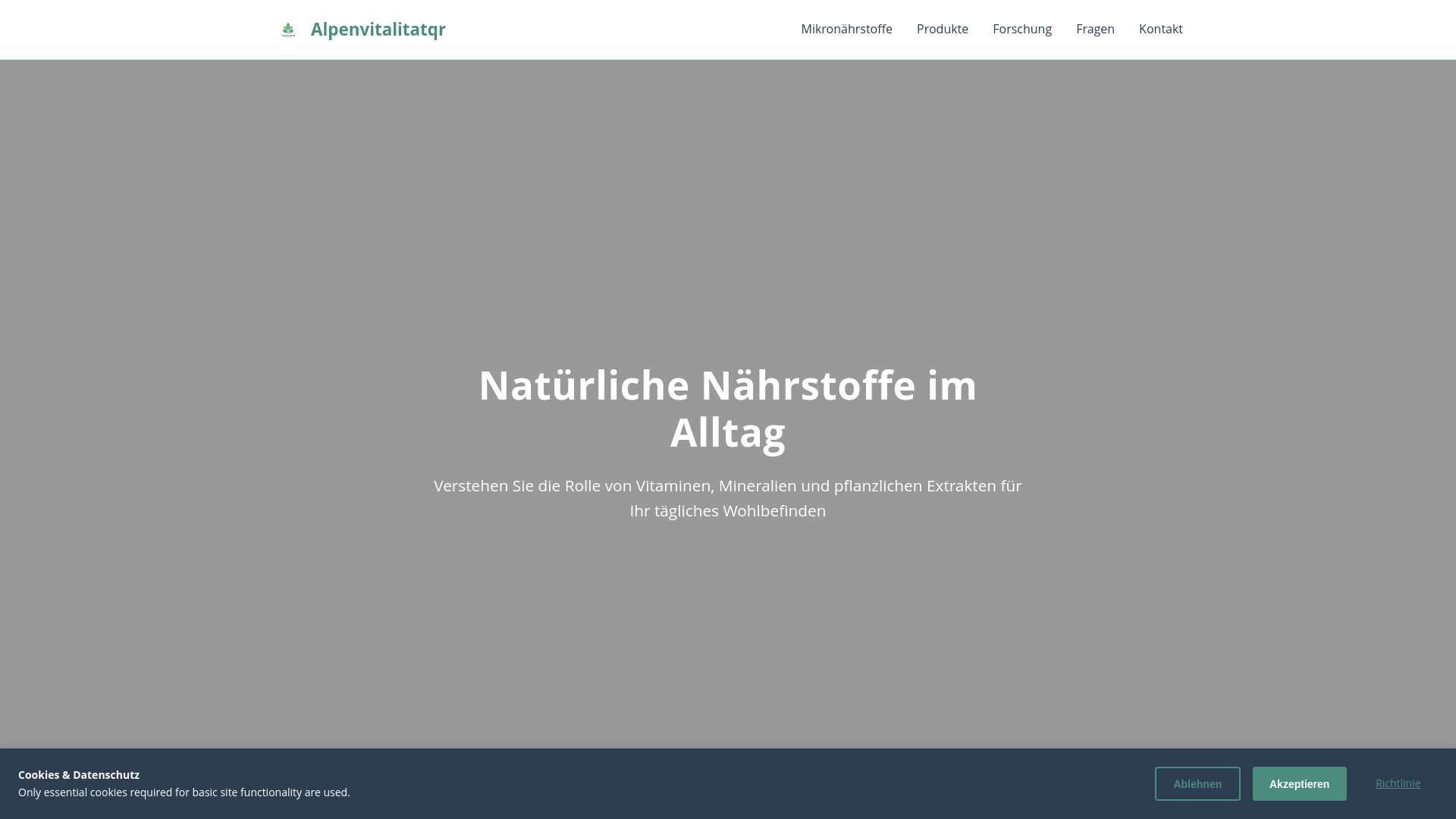 website screenshot of https://alpenvitalitatqr.info/