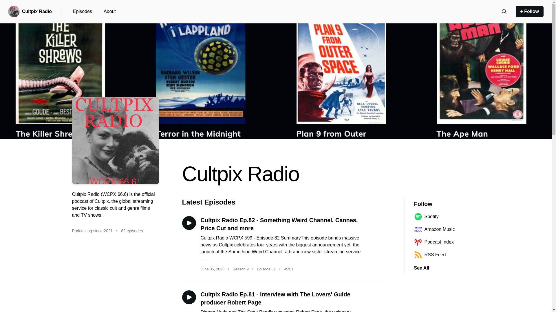 website screenshot of https://cultpix.buzzsprout.com/