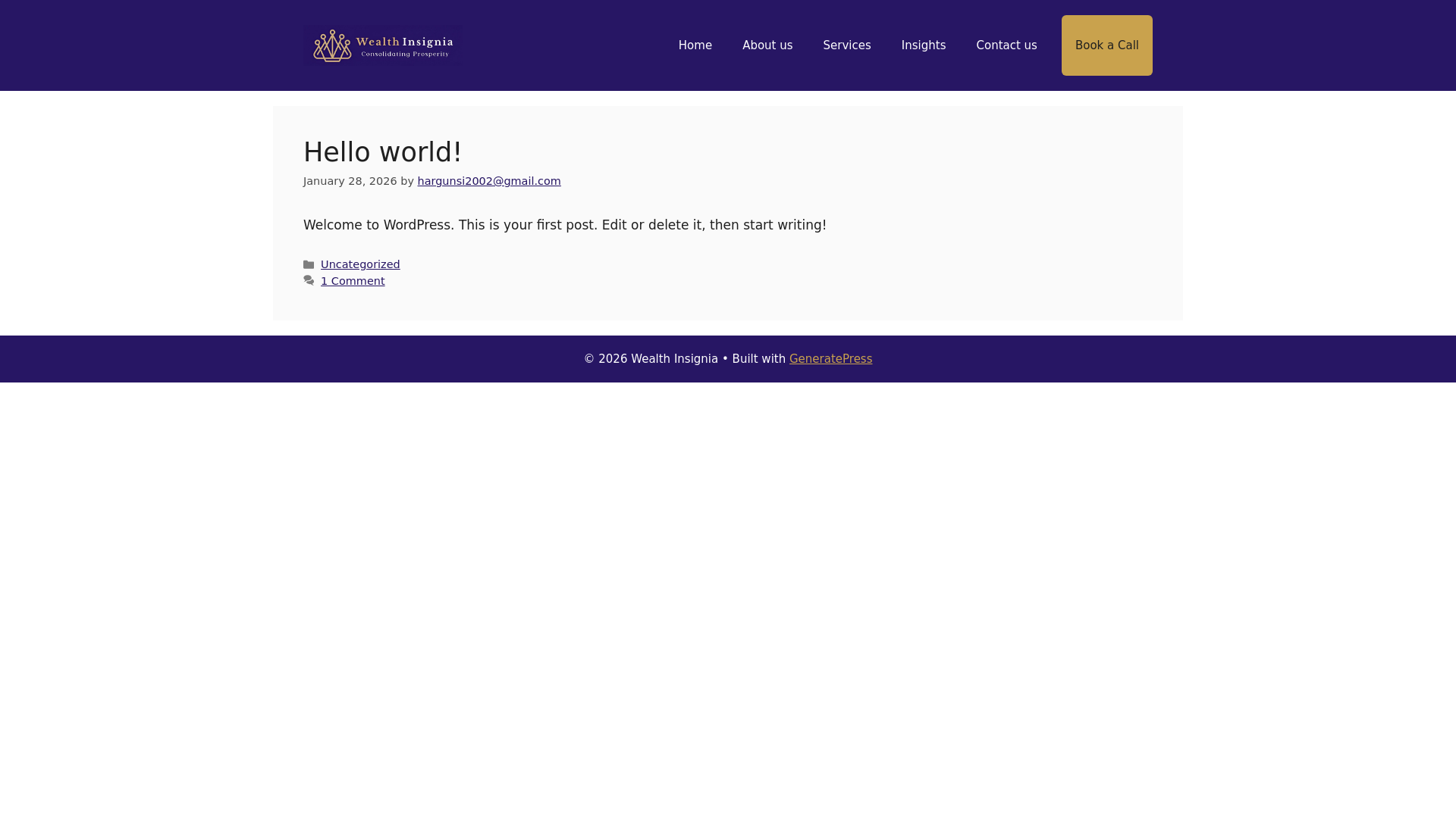website screenshot of https://wealthinsignia.com/