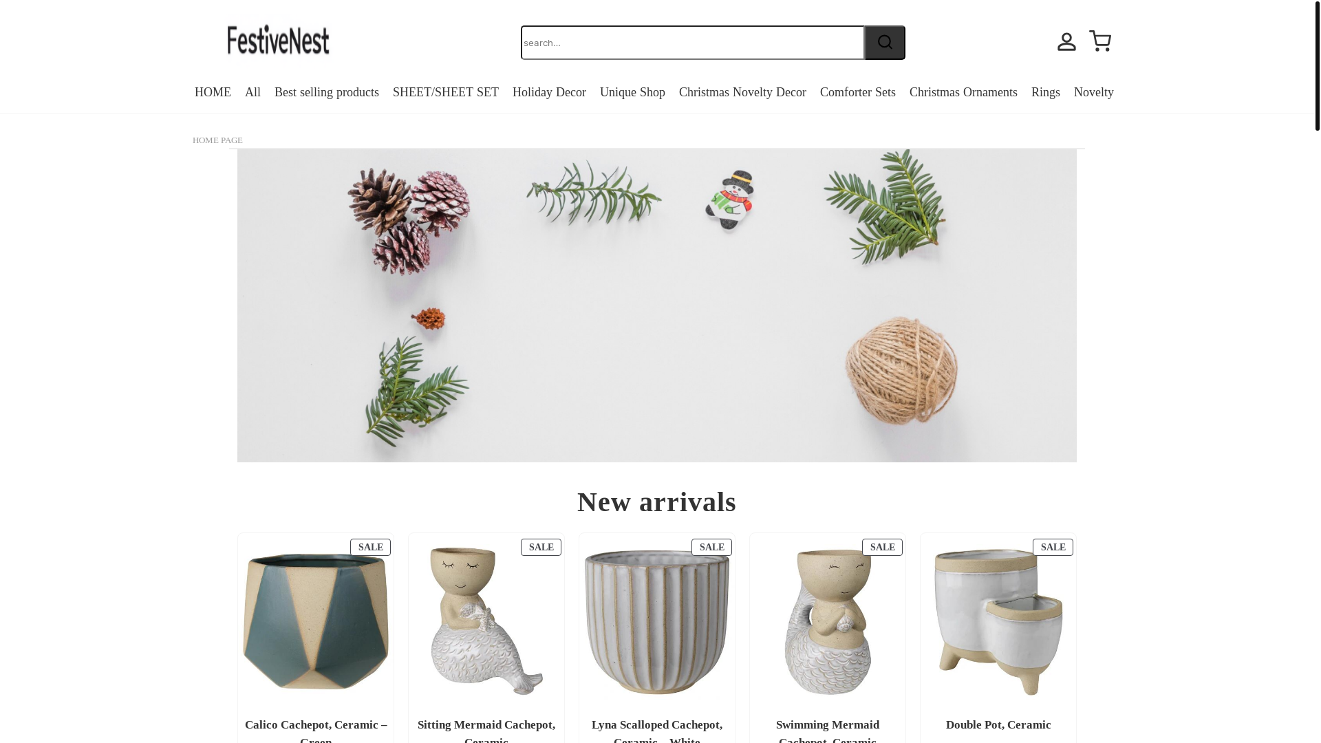 website screenshot of https://festivenestshop.com/