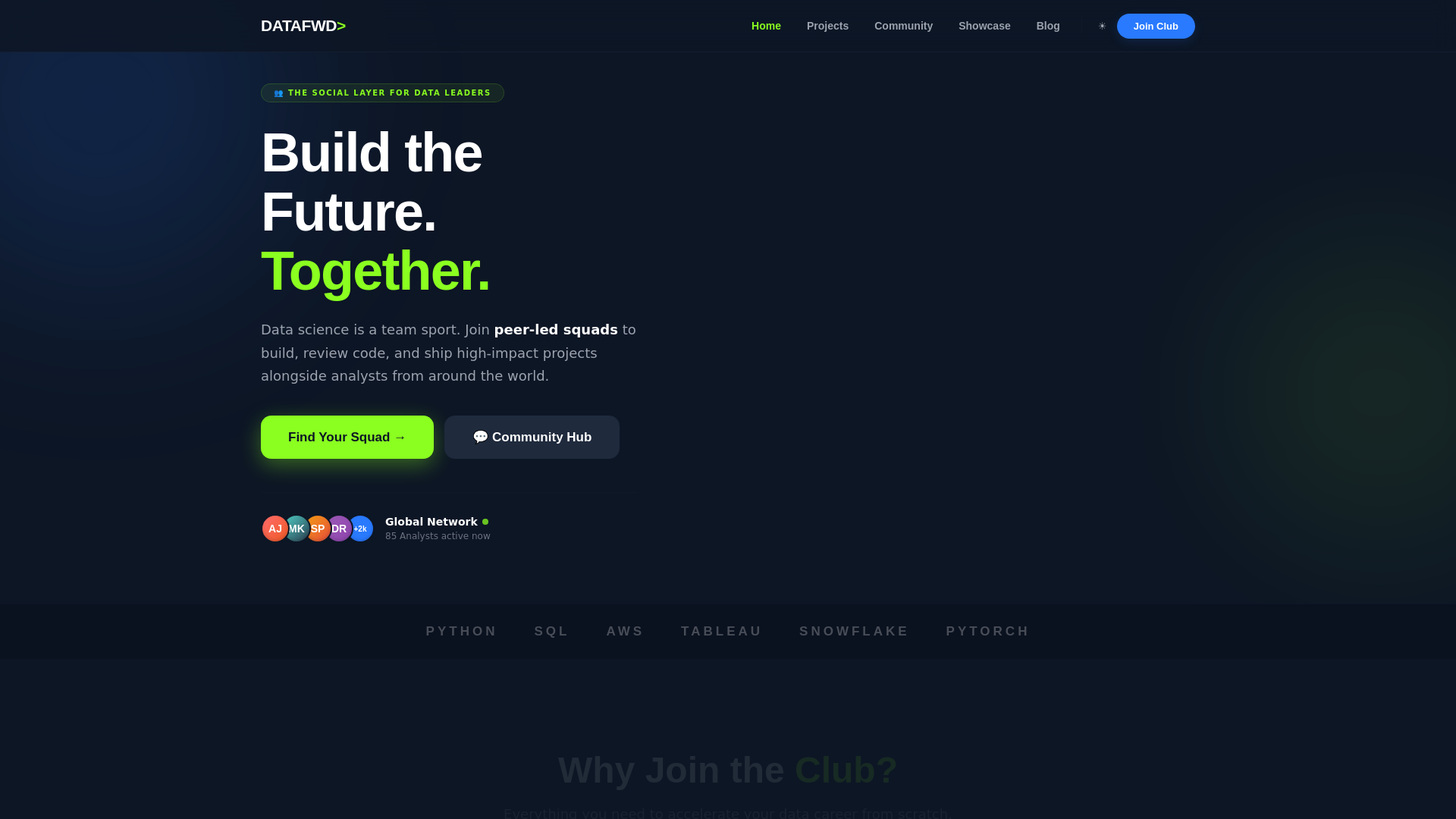 website screenshot of https://datafwd.space/