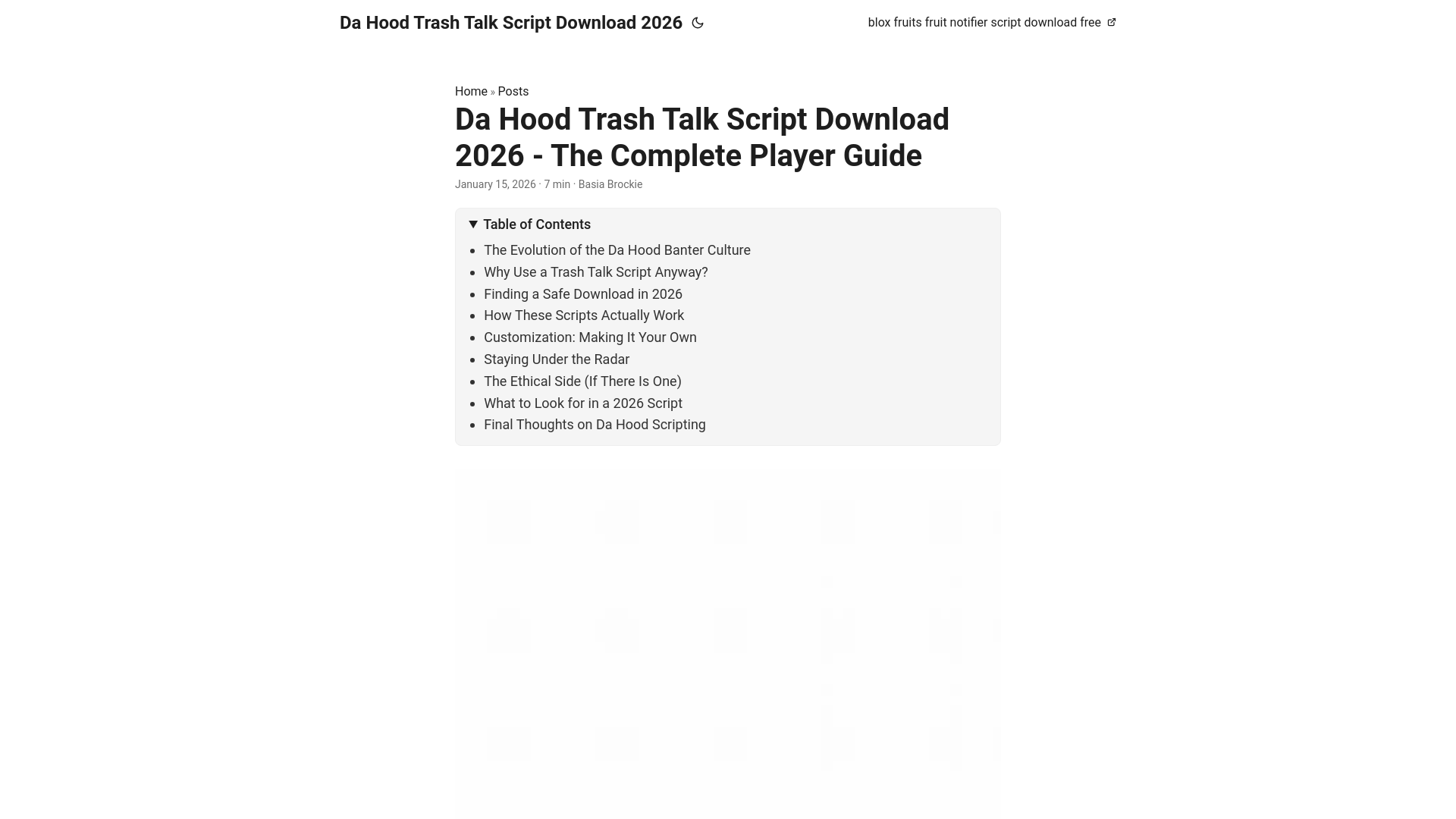website screenshot of https://dahoodtrashtalkscriptdownload2026.pages.dev/