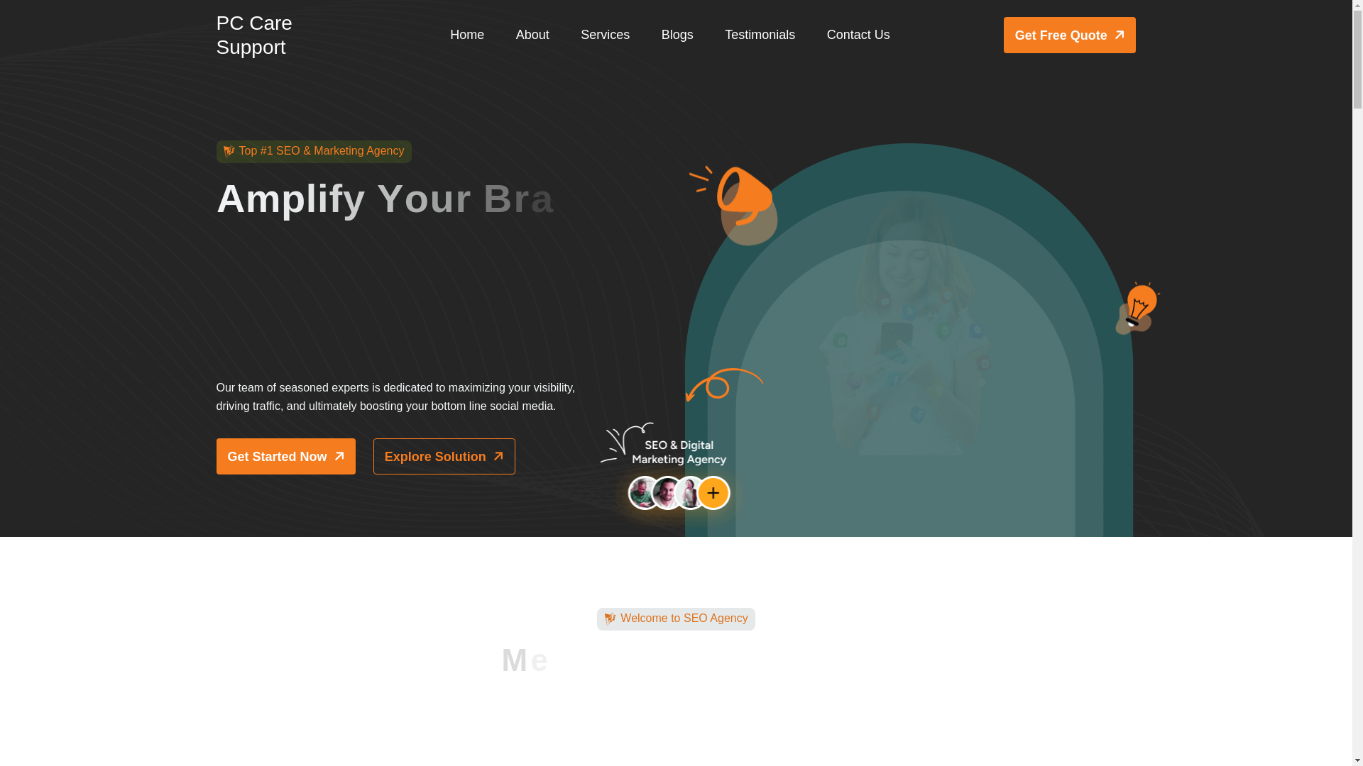 website screenshot of https://pccaresupport.org/