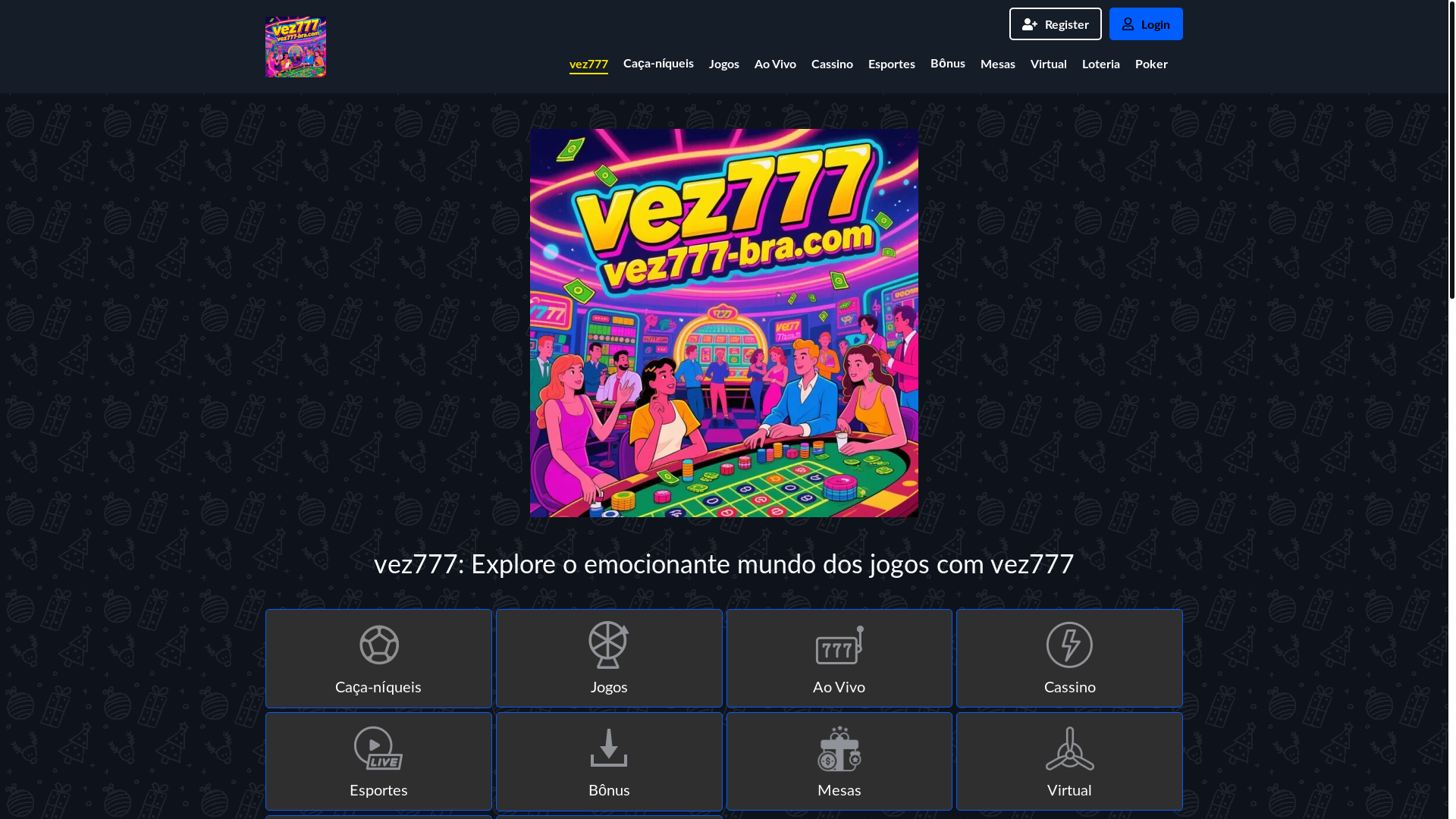 website screenshot of https://vez777-bra.com/