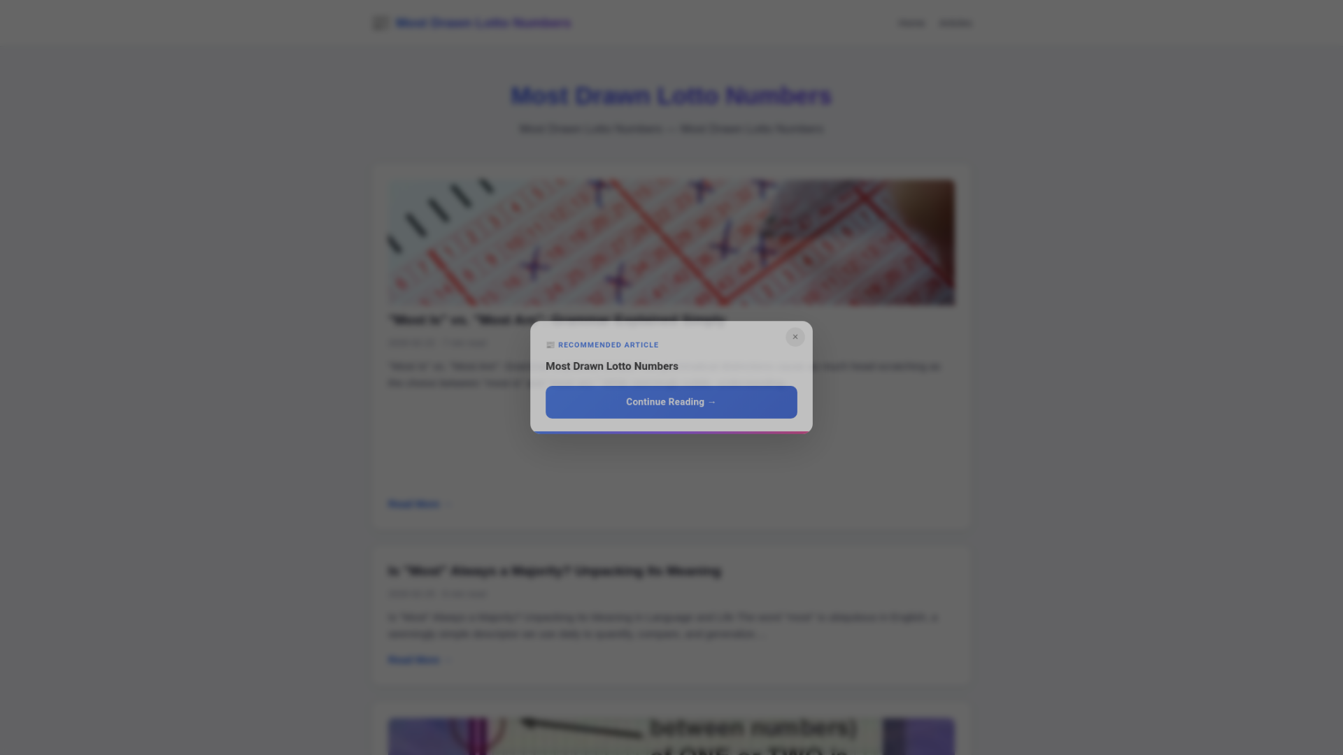 website screenshot of https://most-drawn-lotto-numbers.pages.dev/