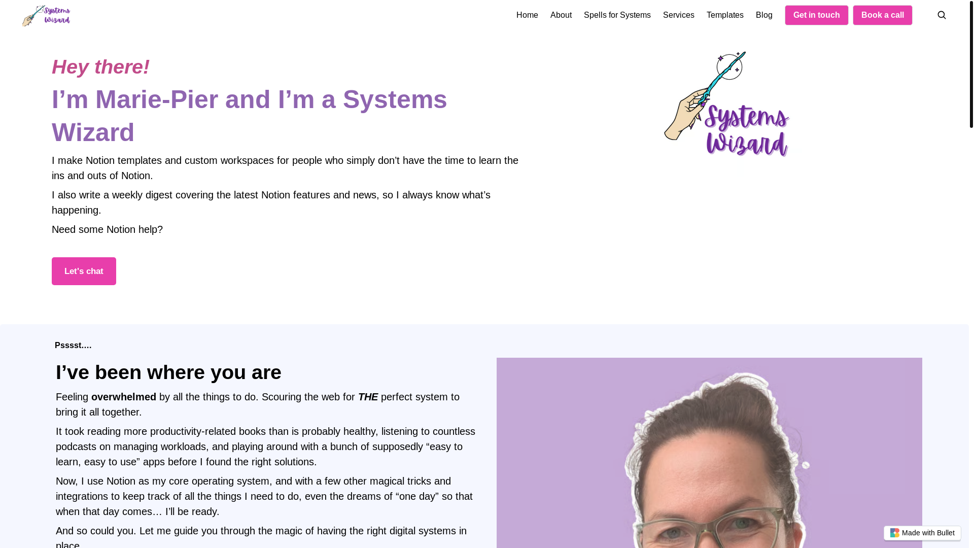 website screenshot of https://marie-pier-rochon-bullet.pages.dev/