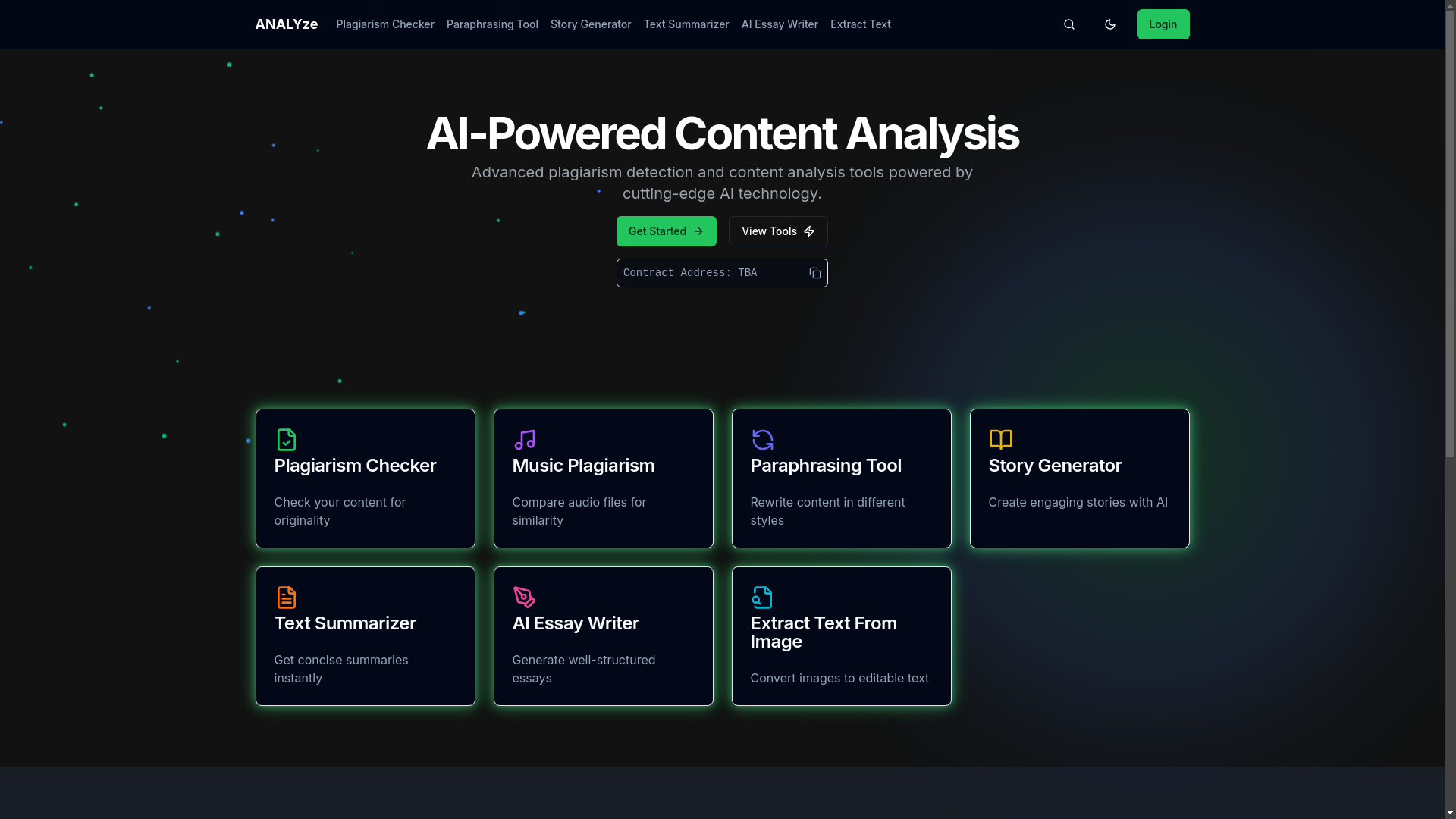 website screenshot of https://analyzesol.xyz/