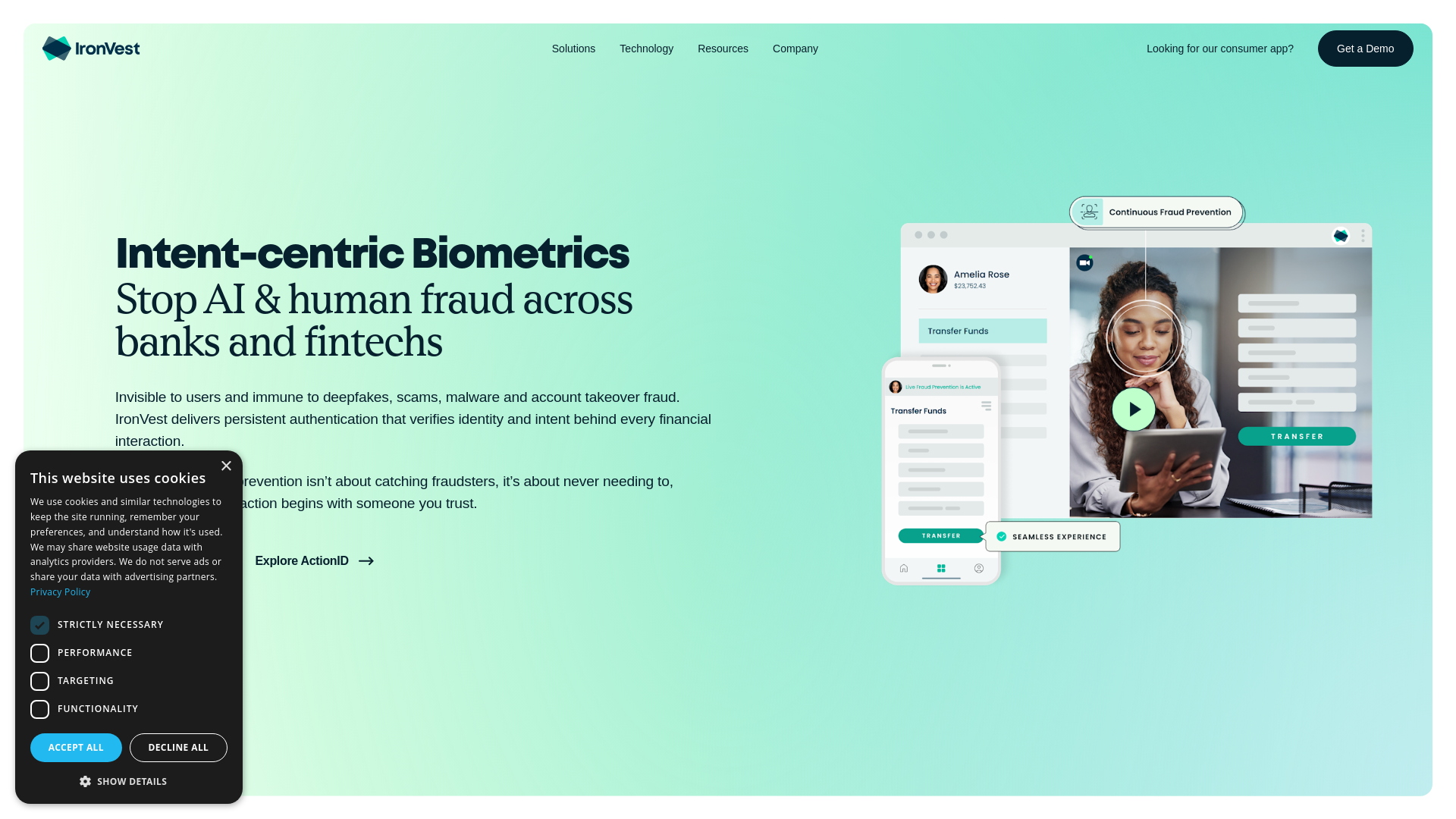 website screenshot of https://ironvest.com