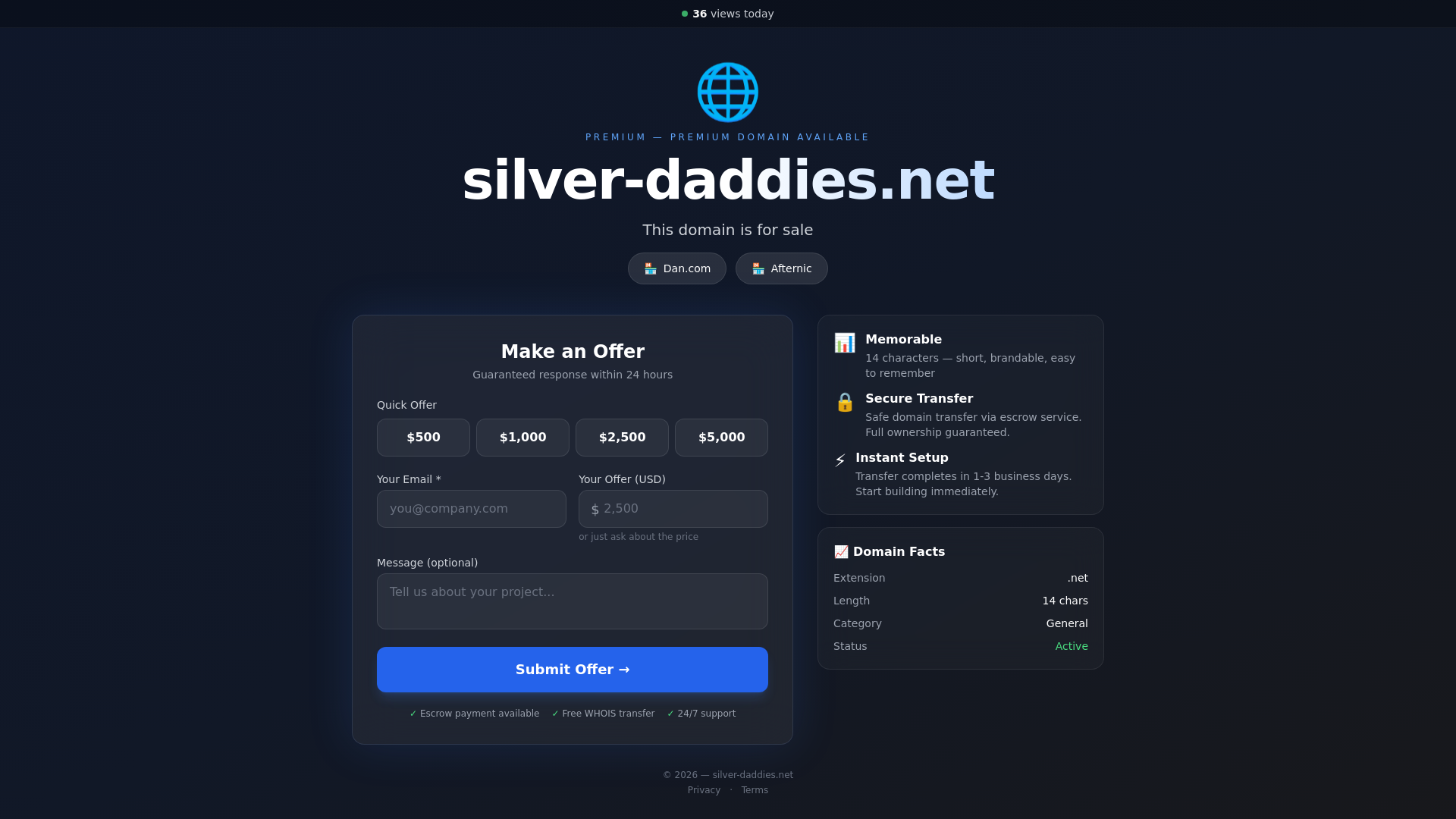 website screenshot of https://silver-daddies.net/