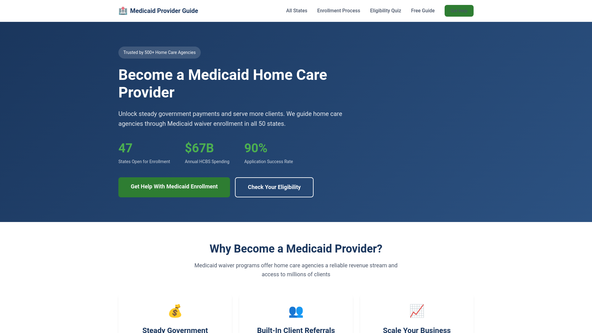 website screenshot of https://hcab-medicaid.pages.dev/