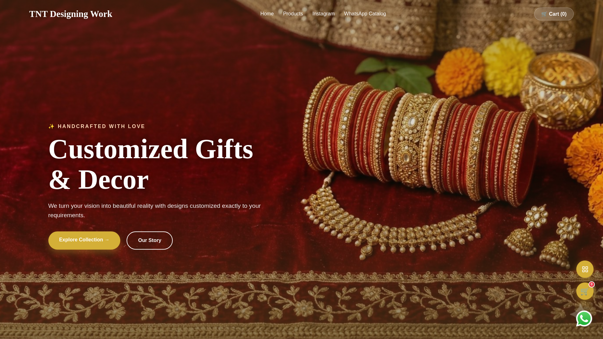 website screenshot of https://tntdesigningworks.com/