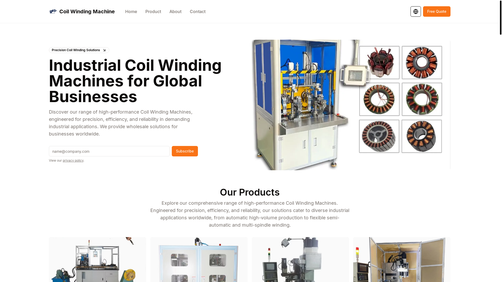 website screenshot of https://coil-winding-machine.pages.dev/