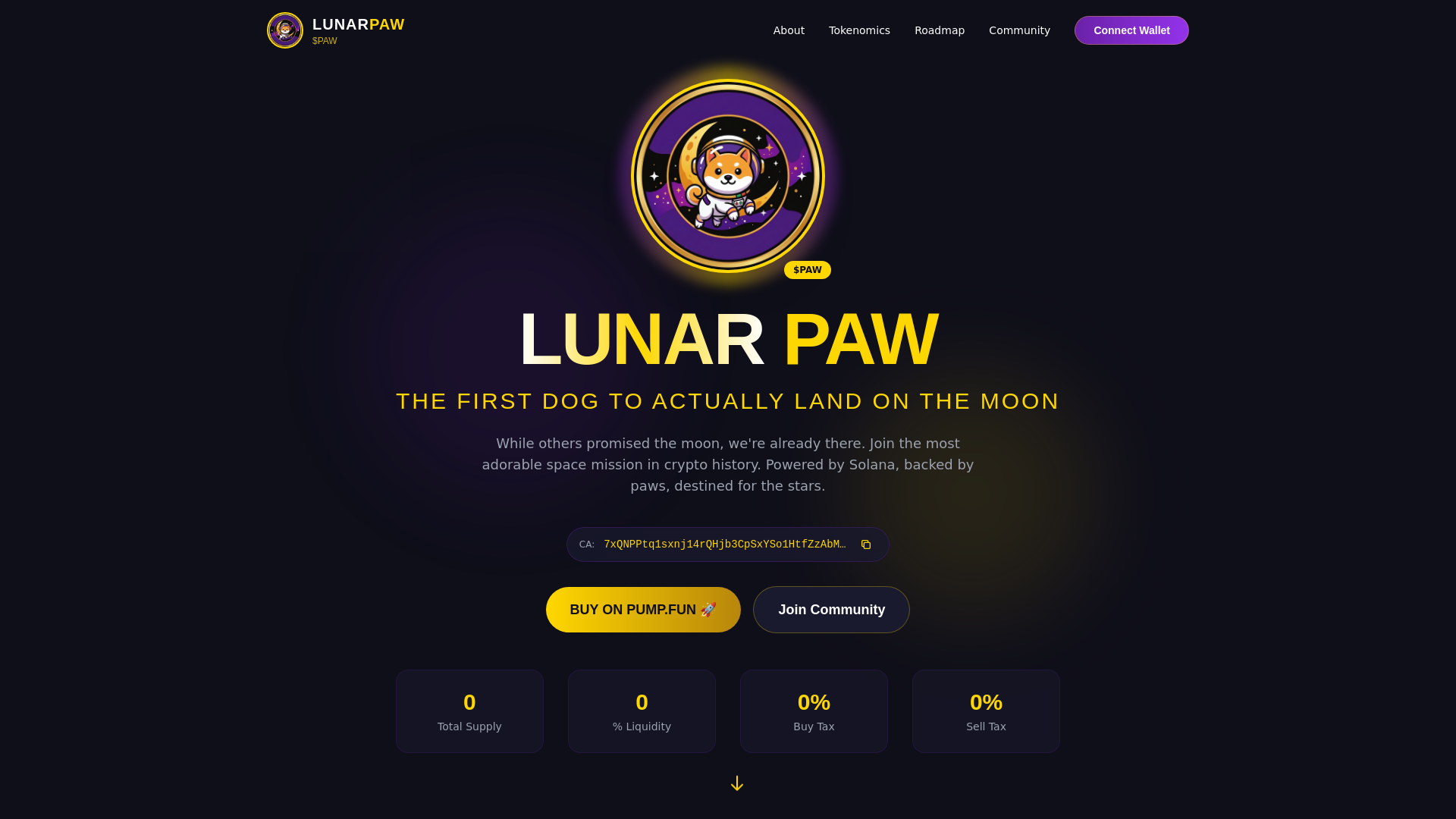 website screenshot of https://lunarpaw.xyz/