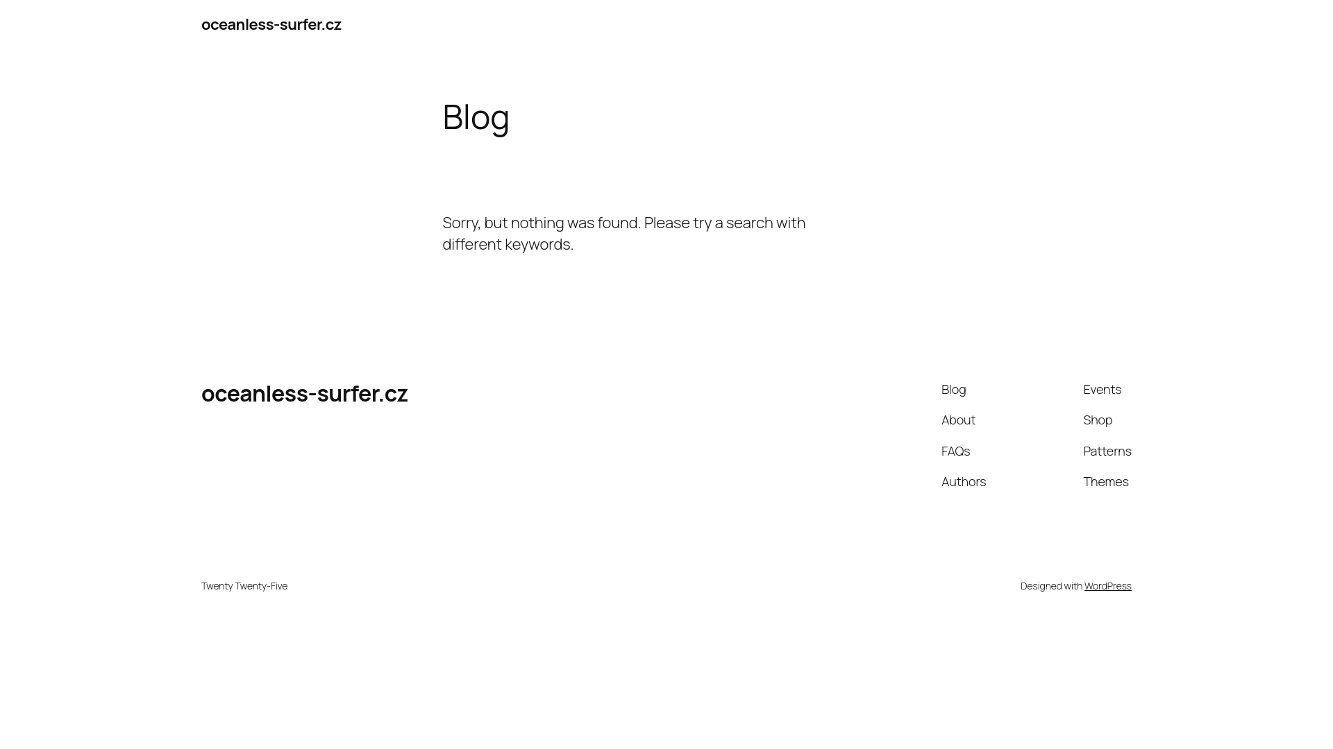 website screenshot of https://oceanless-surfer.cz/