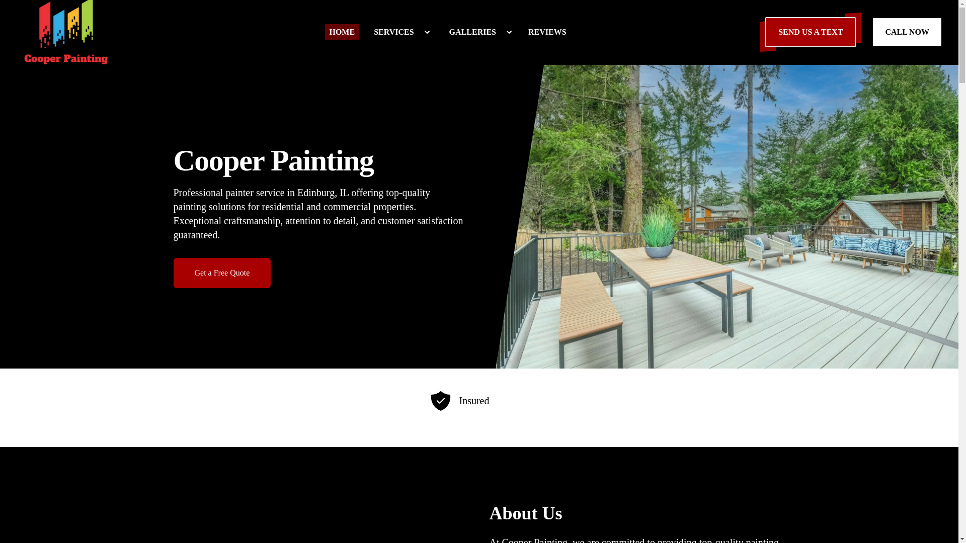 website screenshot of https://cooperpaintingil.com/