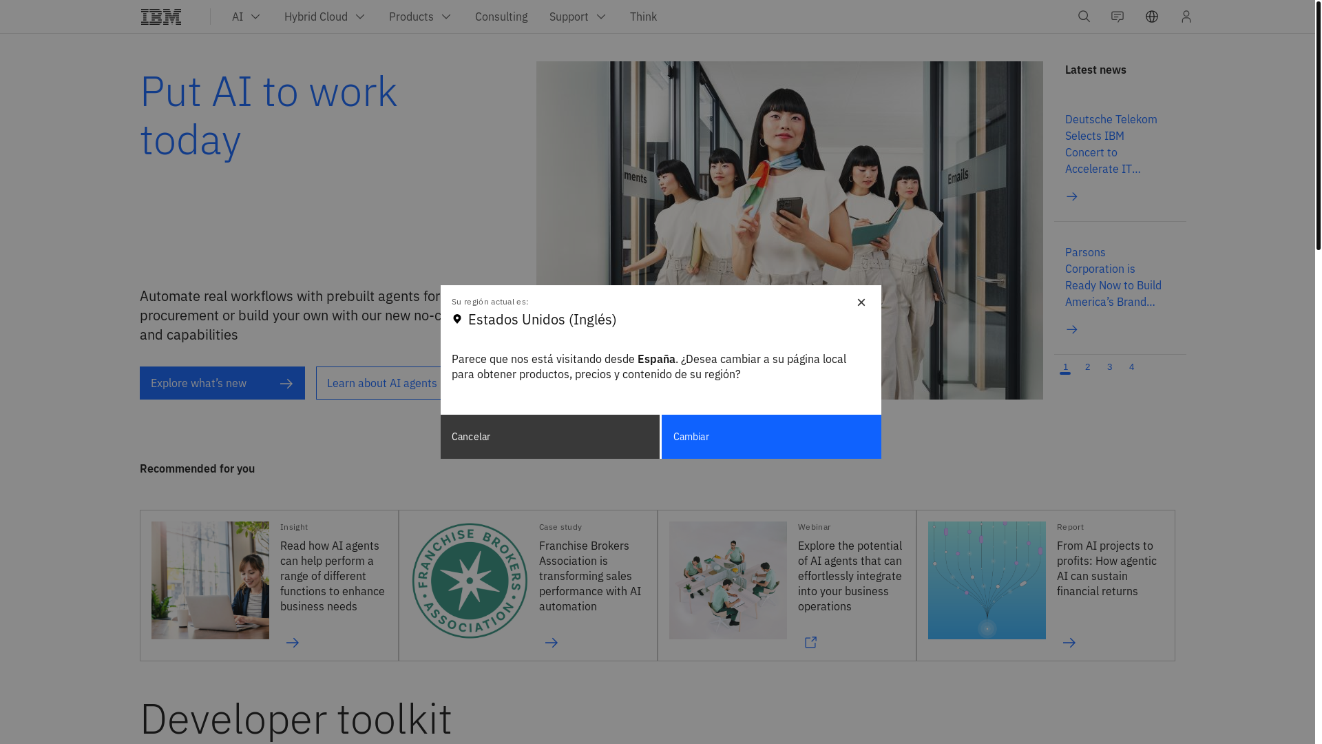 website screenshot of https://www.ibm.com/