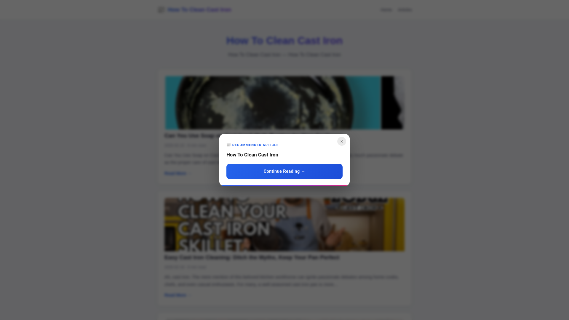 website screenshot of https://how-to-clean-cast-iron.pages.dev/