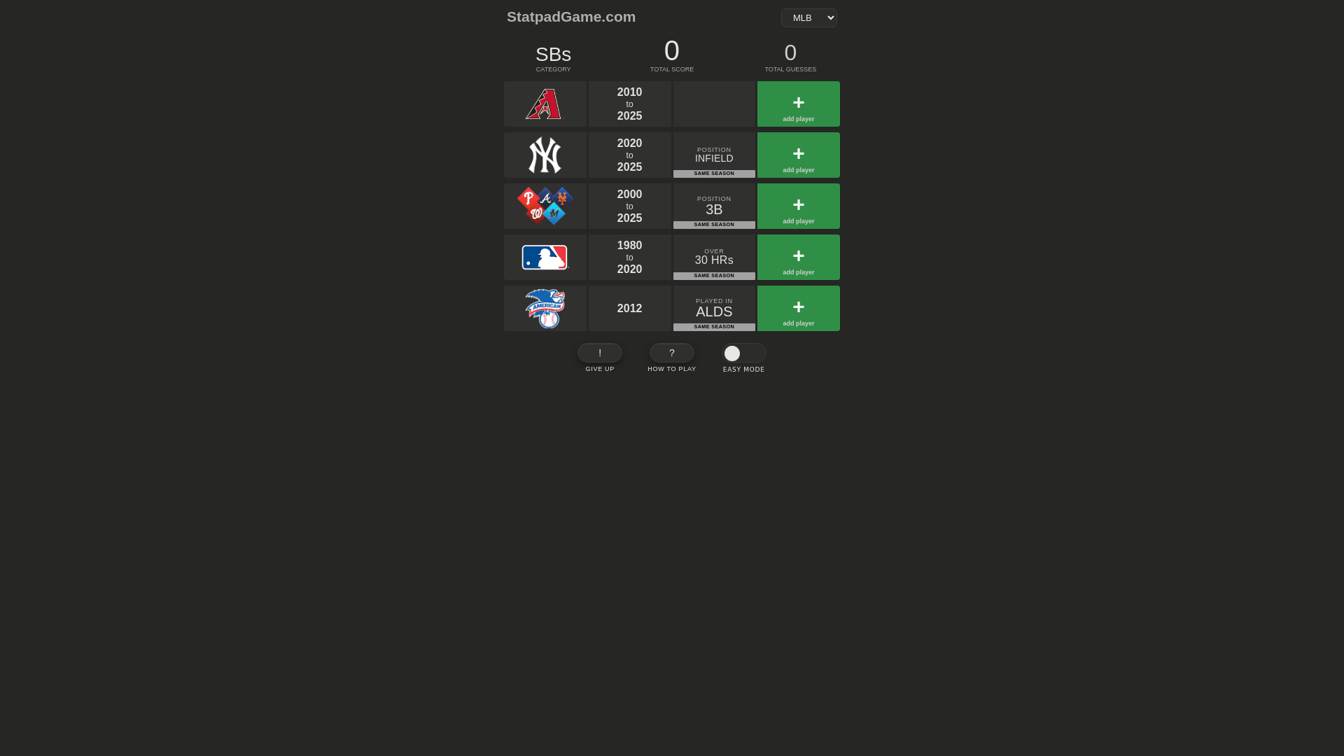 website screenshot of https://www.statpadgame.com/