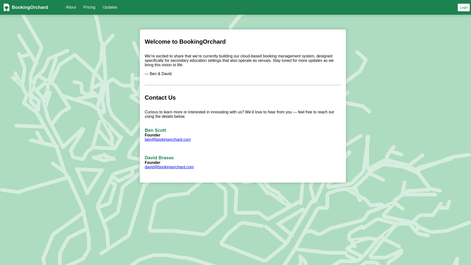 website screenshot of https://bookingorchard.pages.dev/