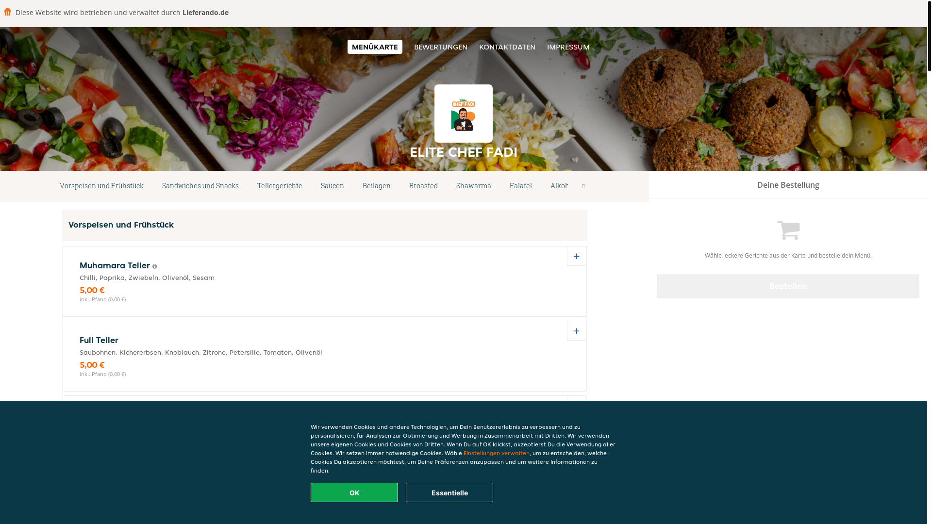 website screenshot of https://elitecheffadi-lohneoldenburg.de